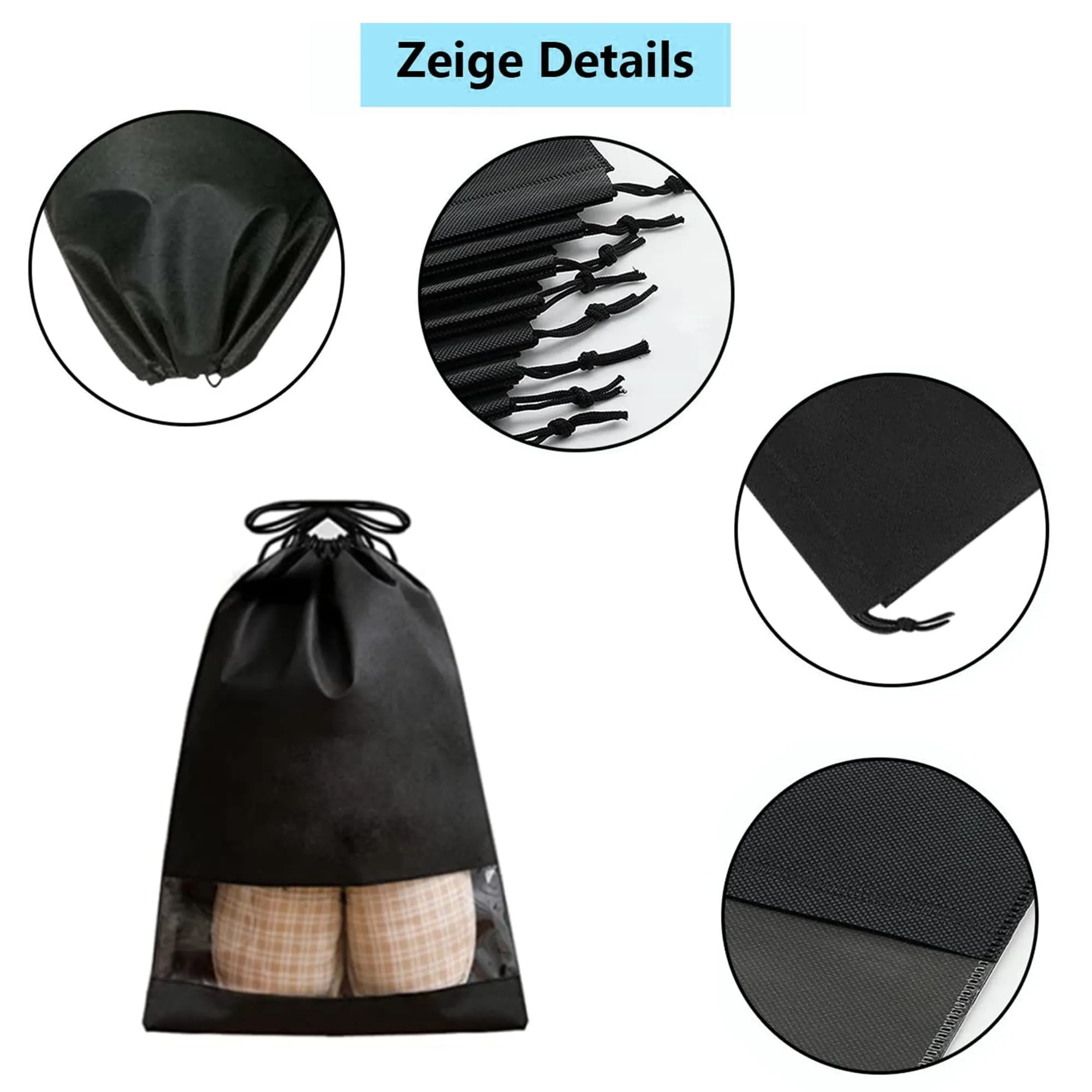 Dantolo Sacche Porta Scarpe da Viaggio, 12 Pezzi - immagine 2