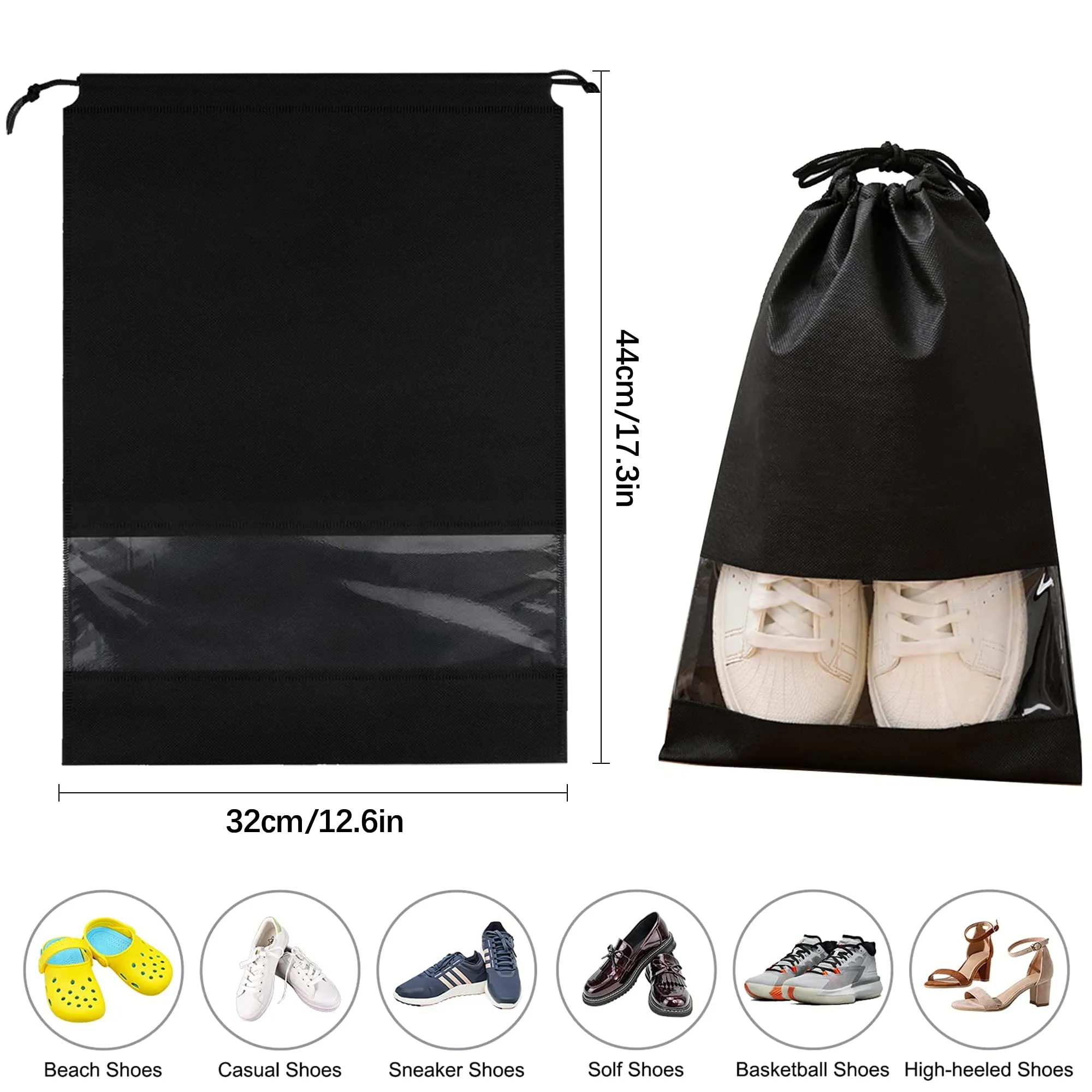 Dantolo Sacche Porta Scarpe da Viaggio, 12 Pezzi - immagine 3