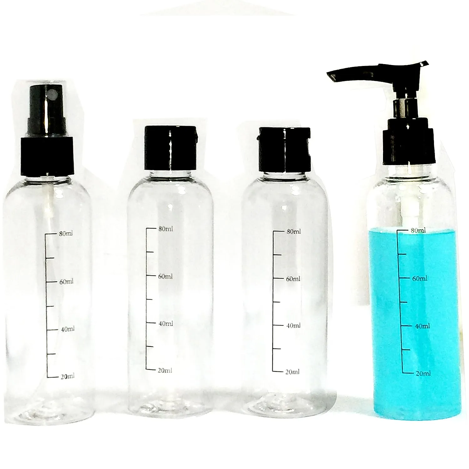 Constefire Set Borsa da Toilette Trasparente e 8 Bottigliette da Viaggio 100ml per Cosmetici, Shampoo e Crema - immagine 6