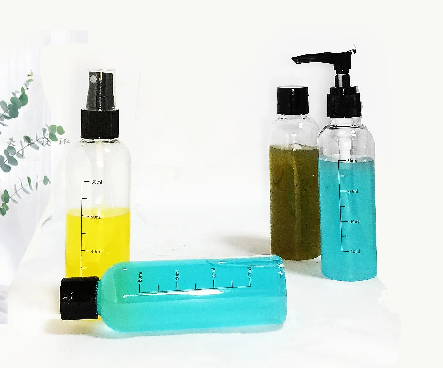 Constefire Set Borsa da Toilette Trasparente e 8 Bottigliette da Viaggio 100ml per Cosmetici, Shampoo e Crema - immagine 8