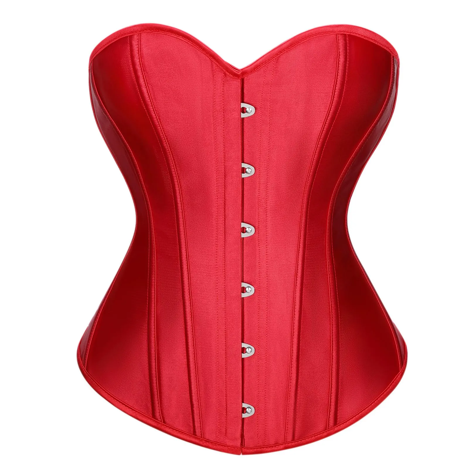 LEACOOLKEY Corsetto Gotico Push-up Bodyshaper per Donna, Rosso, L - immagine 1