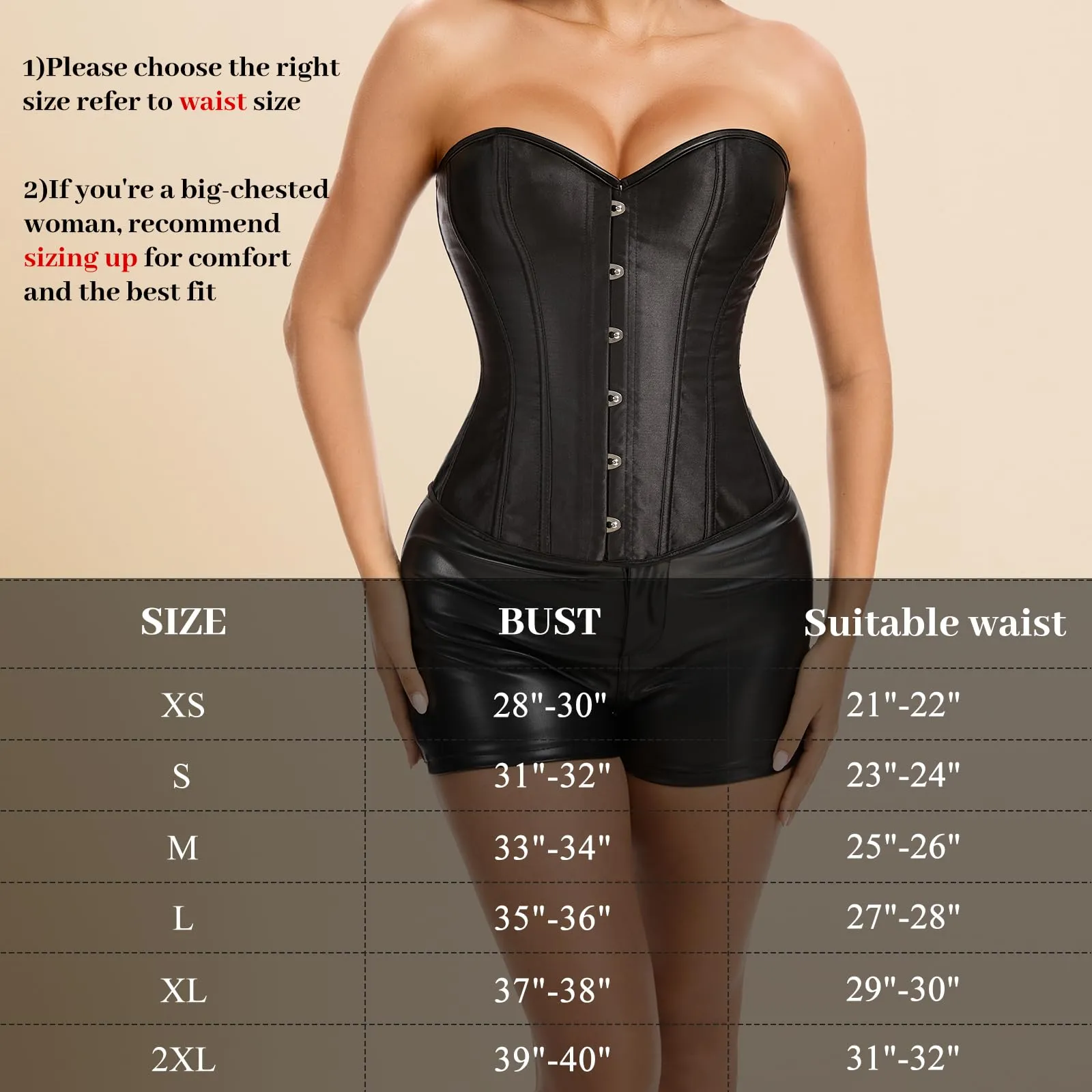 LEACOOLKEY Corsetto Gotico da Donna, Giallo, M - immagine 6