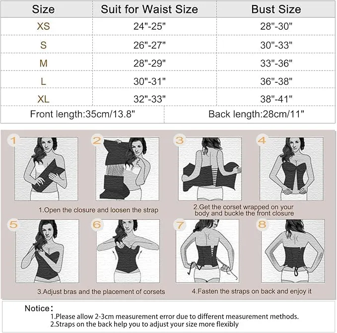 LEACOOLKEY Corsetto da Donna Stile Gotico, Marrone, S - immagine 6