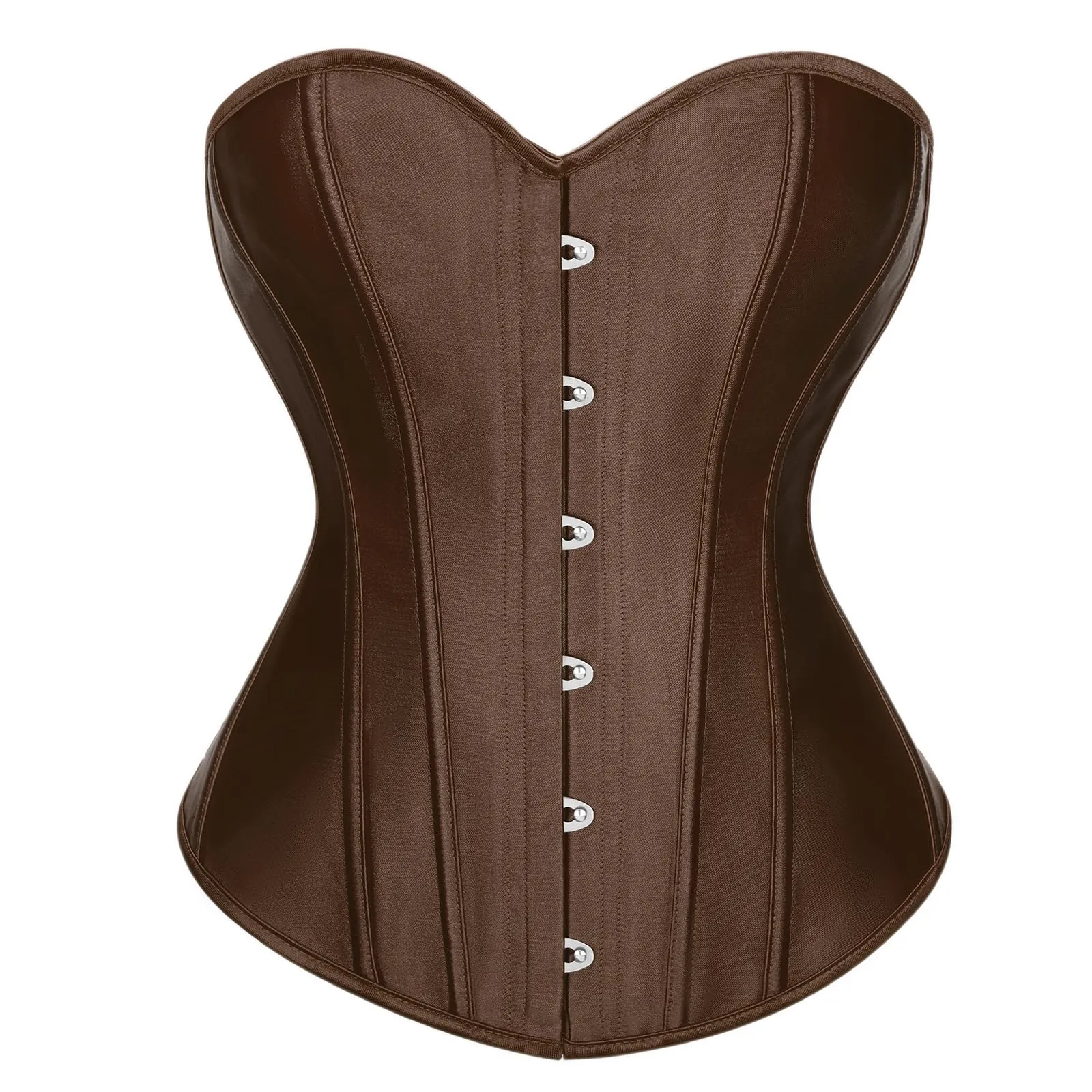 LEACOOLKEY Corsetto Gotico da Donna con Bustino a Vita Cincher, Marrone, M - immagine 1