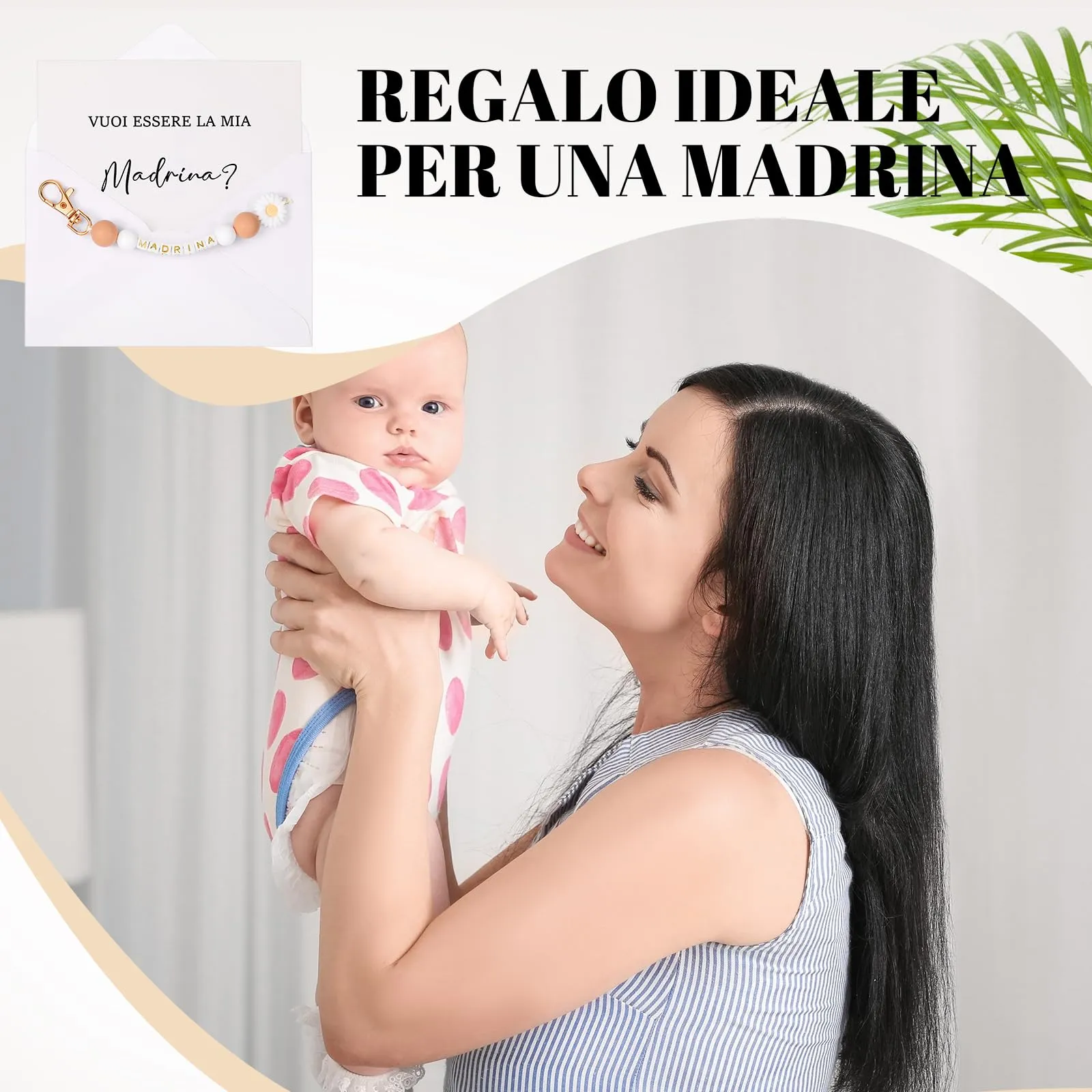 Hestya Set Proposta Madrina con Portachiavi, Scheda di Annuncio, Busta e Sacchetto Regalo - immagine 6