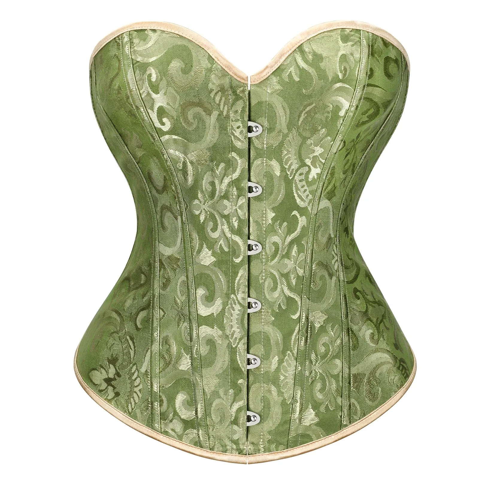 LEACOOLKEY Corsetto Gotico Push-up Bodyshaper Verde, L - immagine 1