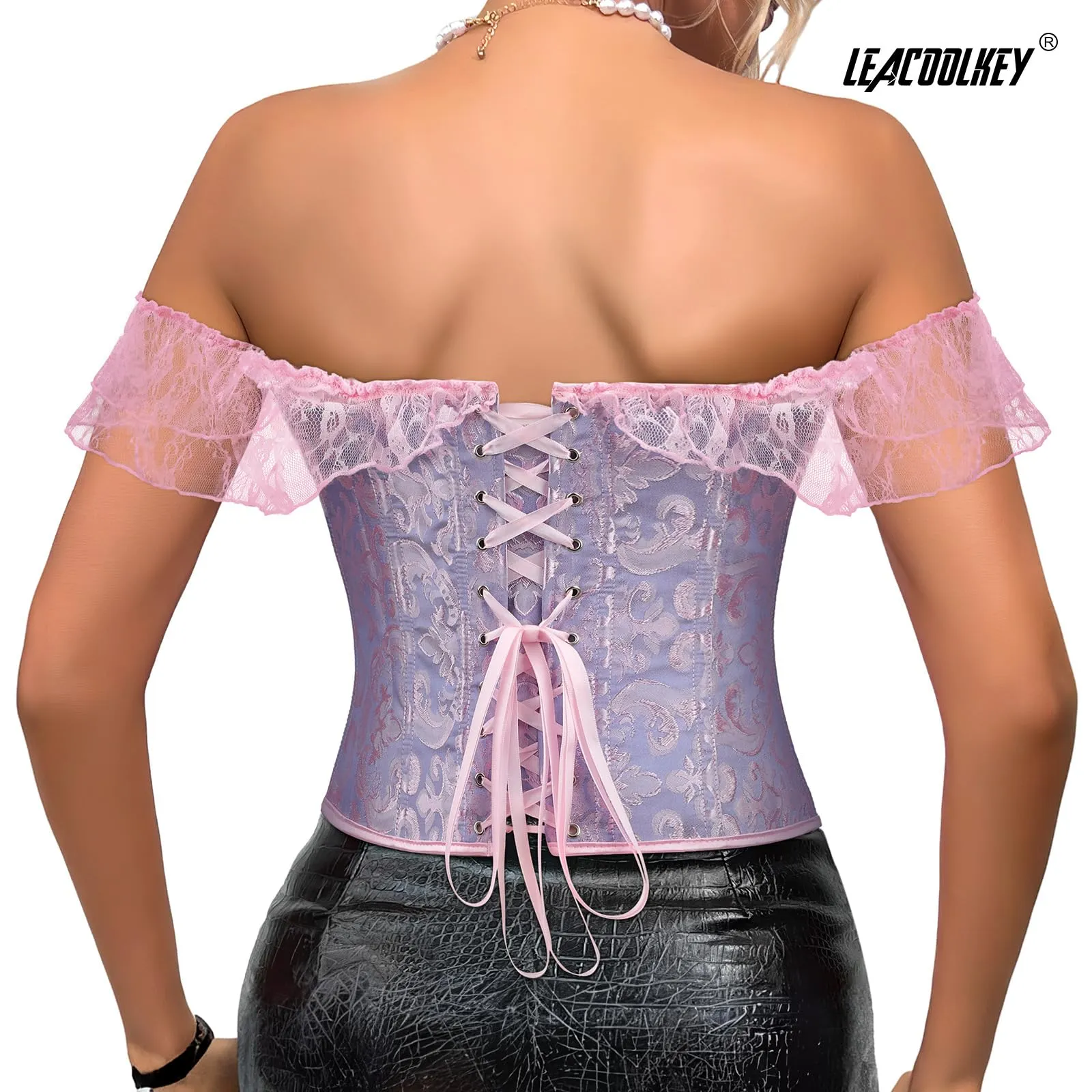 Leacoolkey Corsetto Bustier Gotico Modellante per Donna, XXL - immagine 3