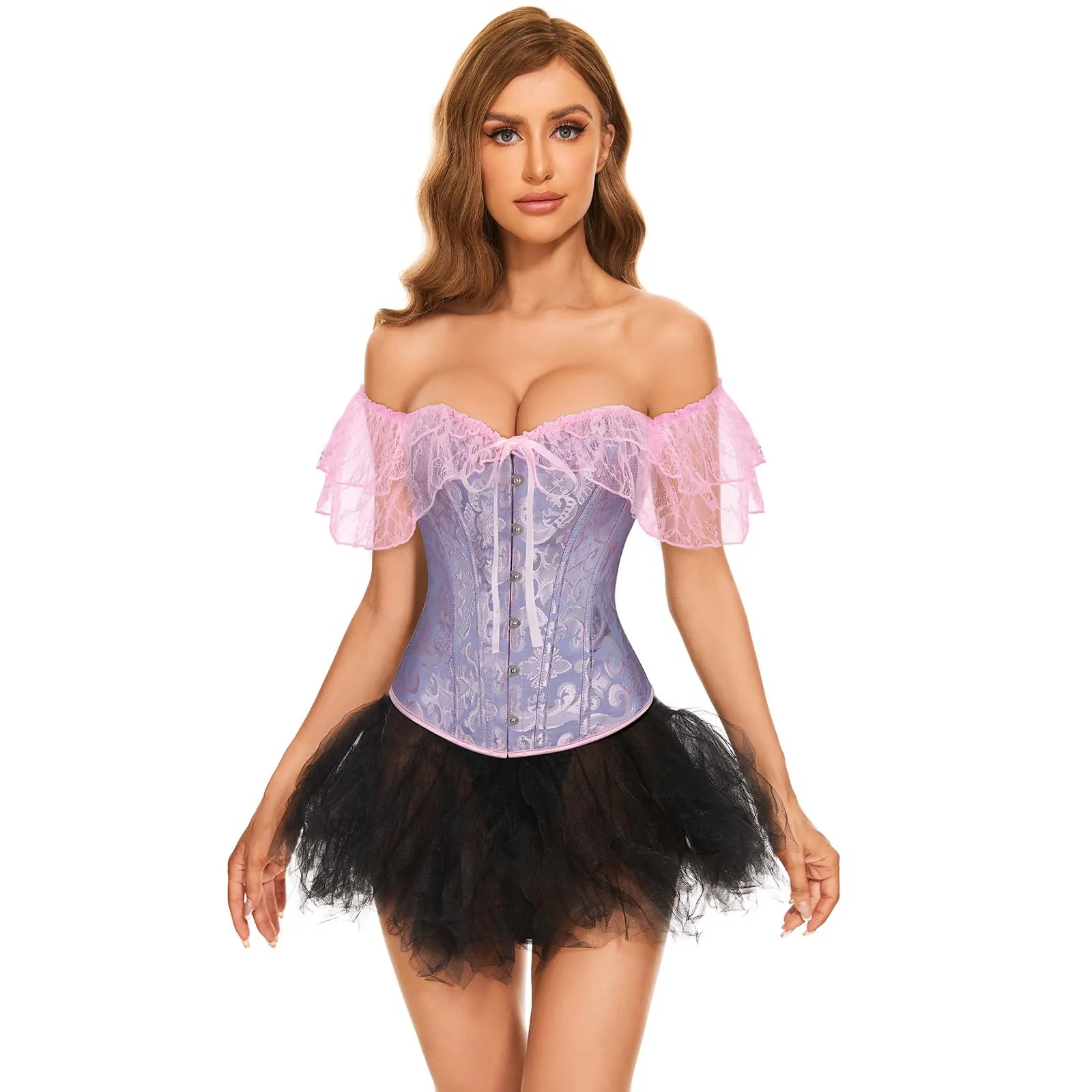 Leacoolkey Corsetto Bustier Gotico Modellante per Donna, XXL - immagine 4
