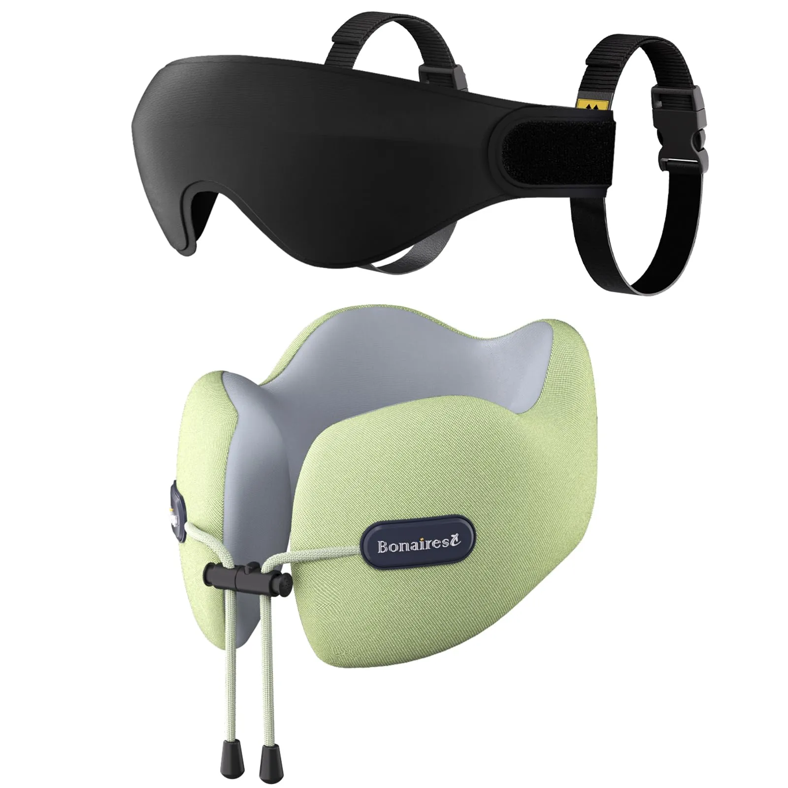 Bonairest Cuscino da Viaggio per Aereo con Mascherina e Fascia di Supporto BAK004 - immagine 1