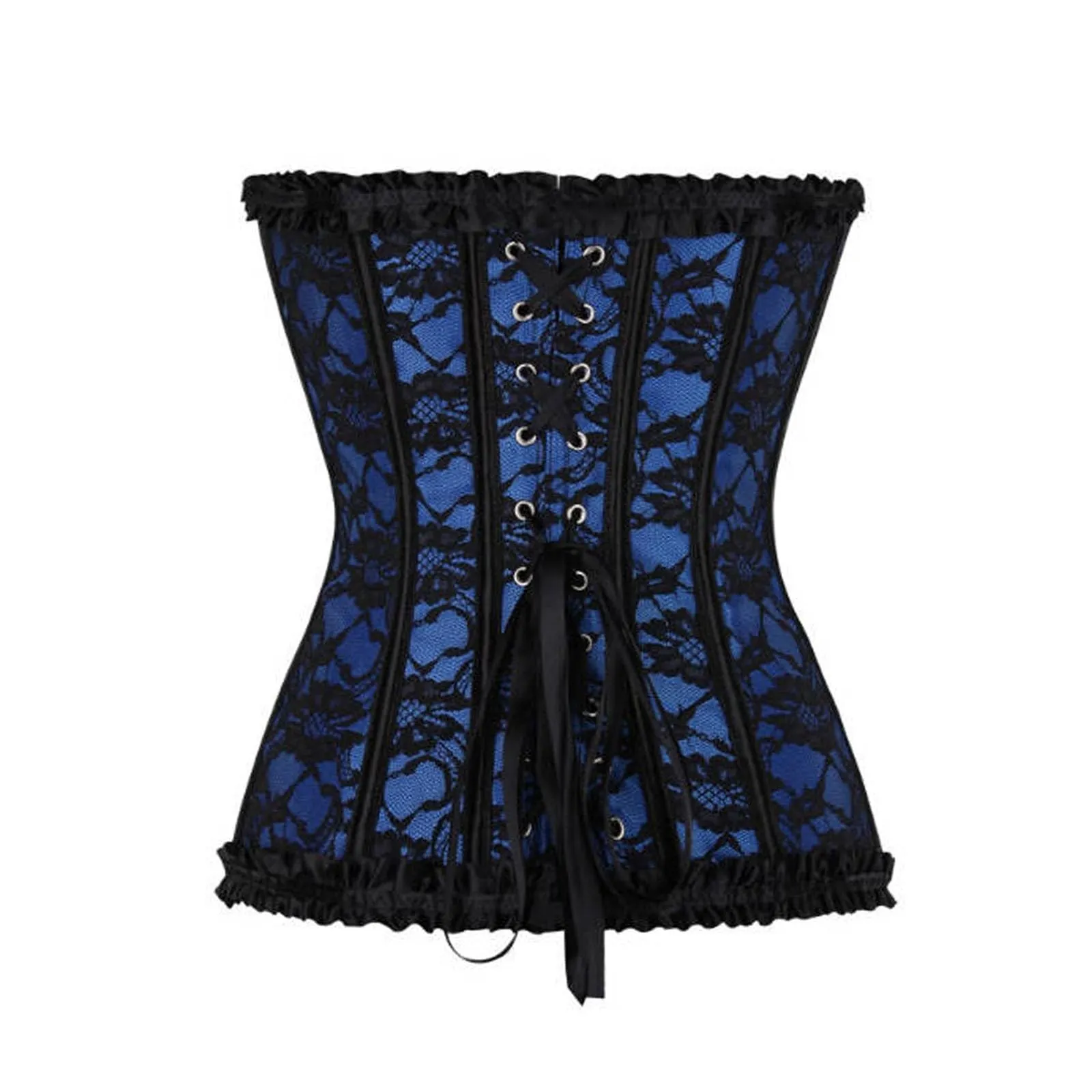 Generisch Corsetto da Donna con Stampa Leopardata Slim Fit Push Up, Blu-a2, XL - immagine 4