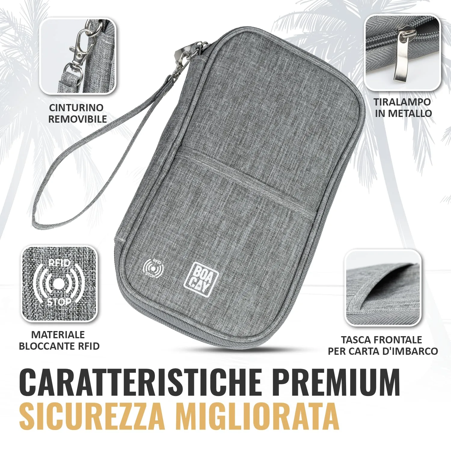 BOACAY Porta Passaporto per Famiglia con RFID, Portadocumenti da Viaggio Impermeabile per Donna e Uomo - immagine 3