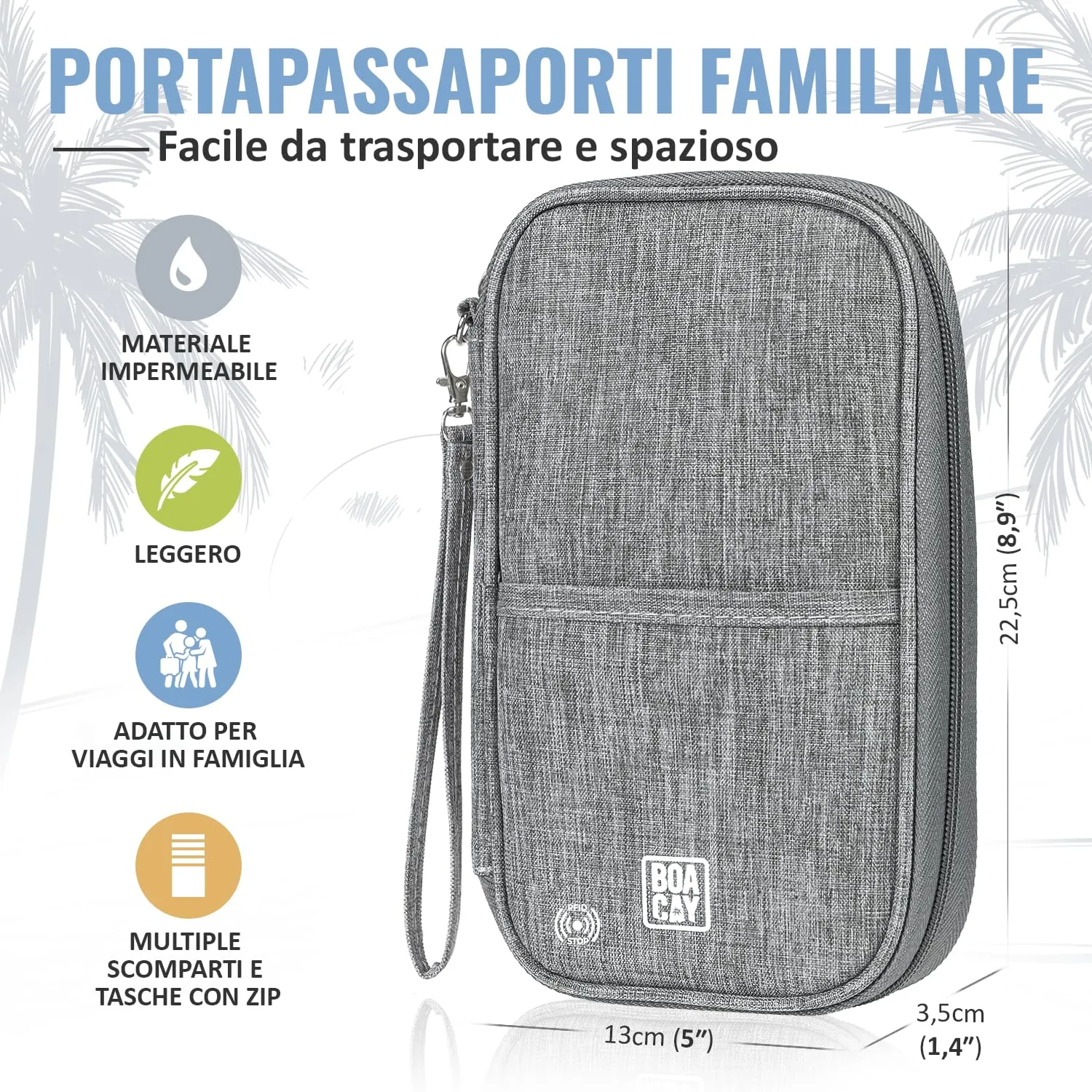 BOACAY Porta Passaporto per Famiglia con RFID, Portadocumenti da Viaggio Impermeabile per Donna e Uomo - immagine 4