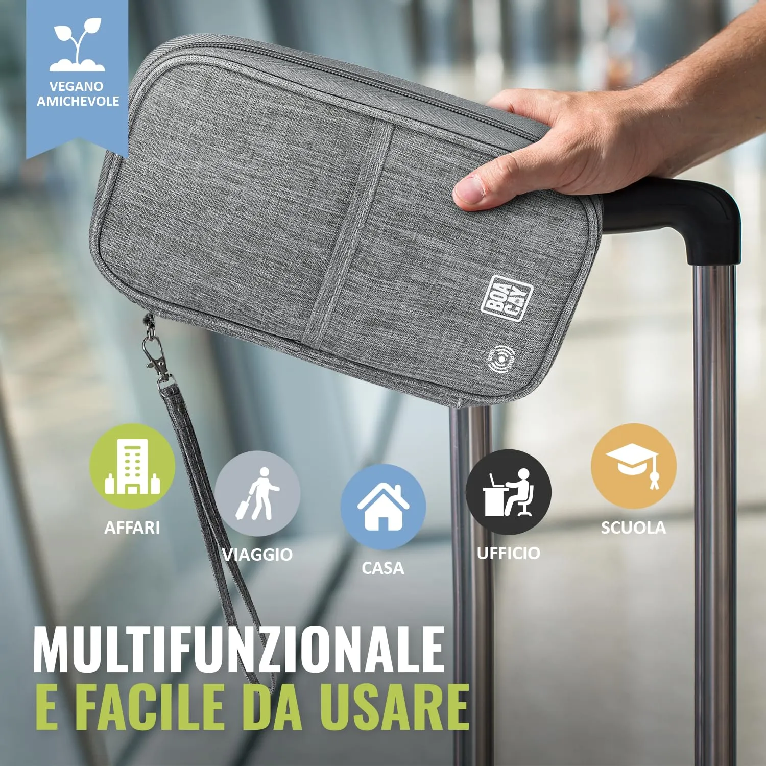 BOACAY Porta Passaporto per Famiglia con RFID, Portadocumenti da Viaggio Impermeabile per Donna e Uomo - immagine 6