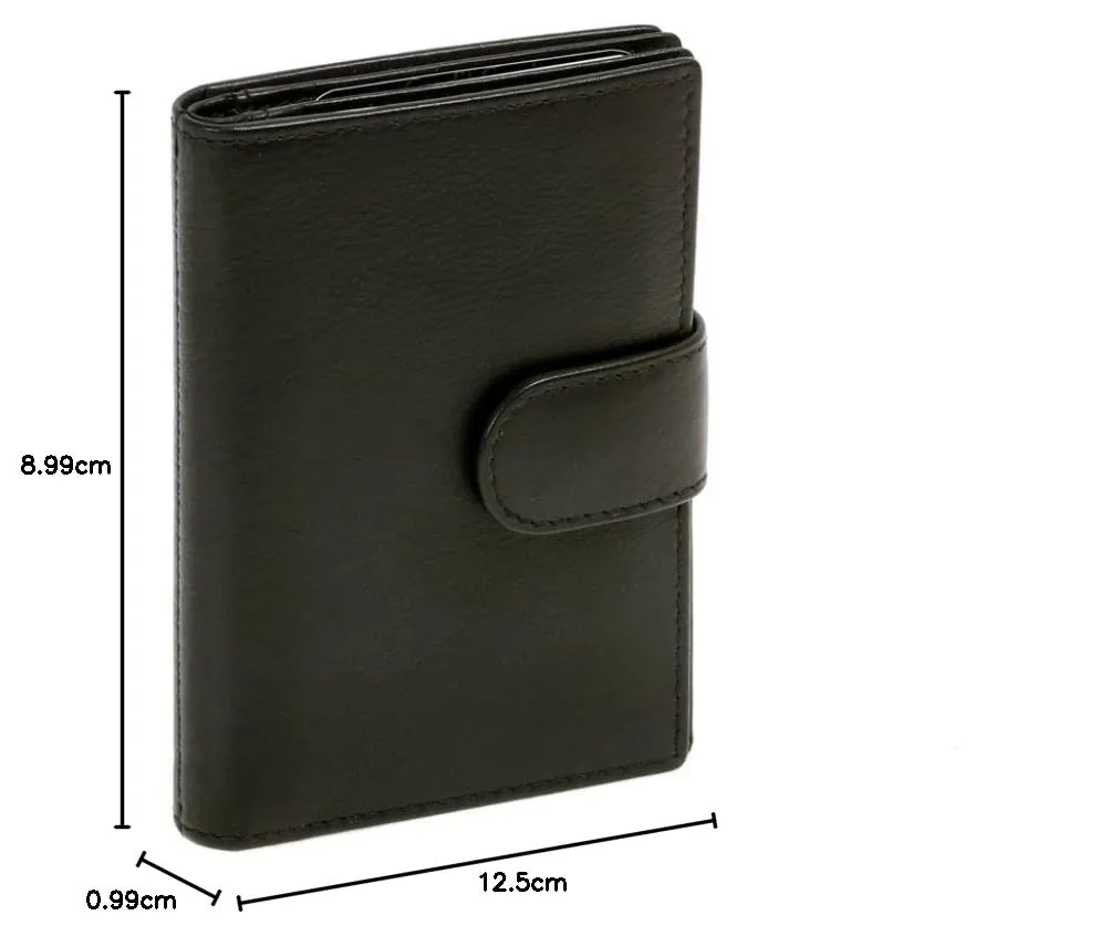 LEAS Portacarte in Vera Pelle con Protezione RFID, Nero - immagine 8
