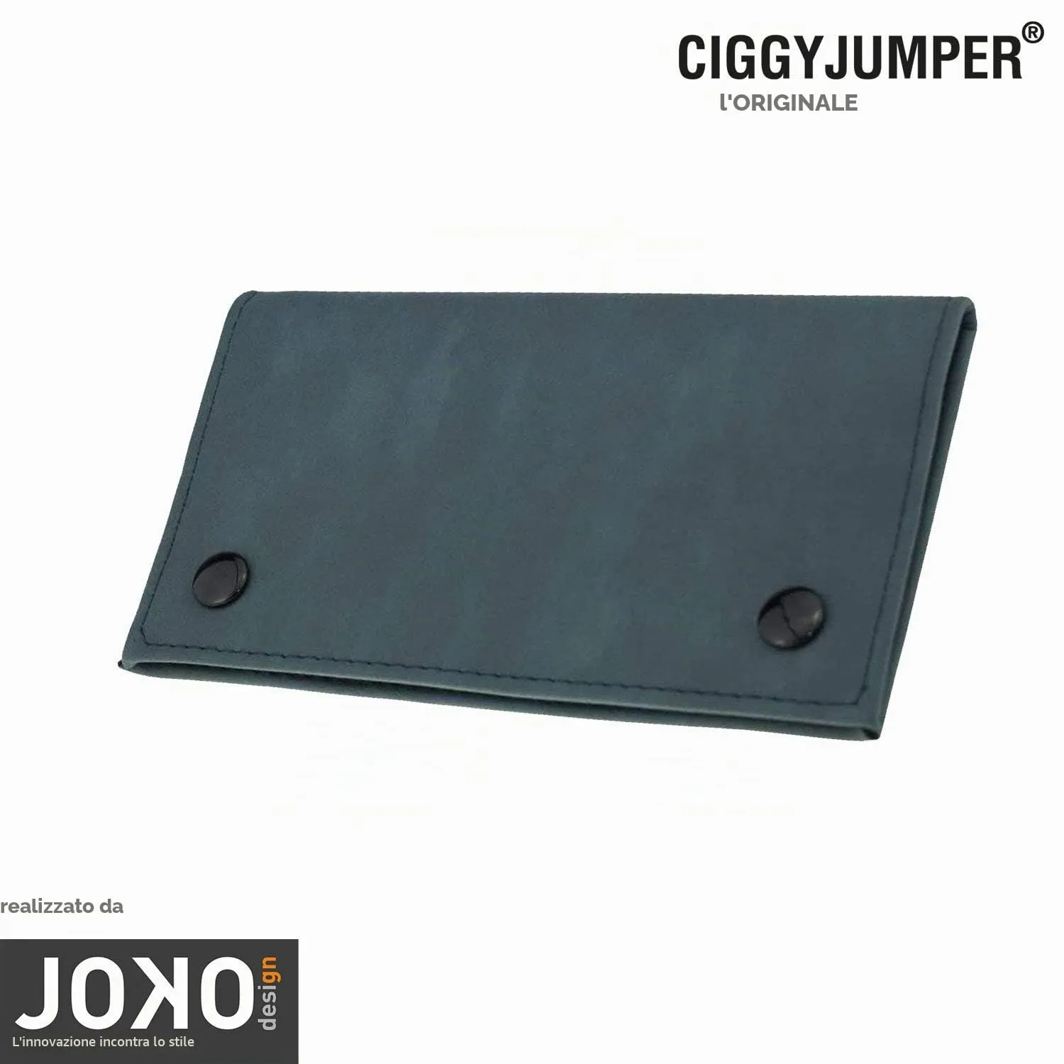 Ciggy Jumper Portatabacco in Similpelle Effetto Vintage Blu Doppio - immagine 2