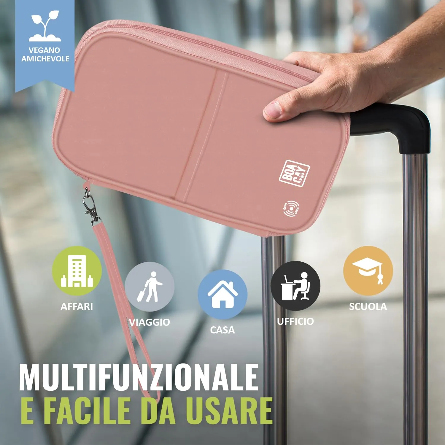 BOACAY Porta Passaporto per Famiglia con RFID, Portadocumenti da Viaggio Impermeabile per Donna e Uomo - immagine 6