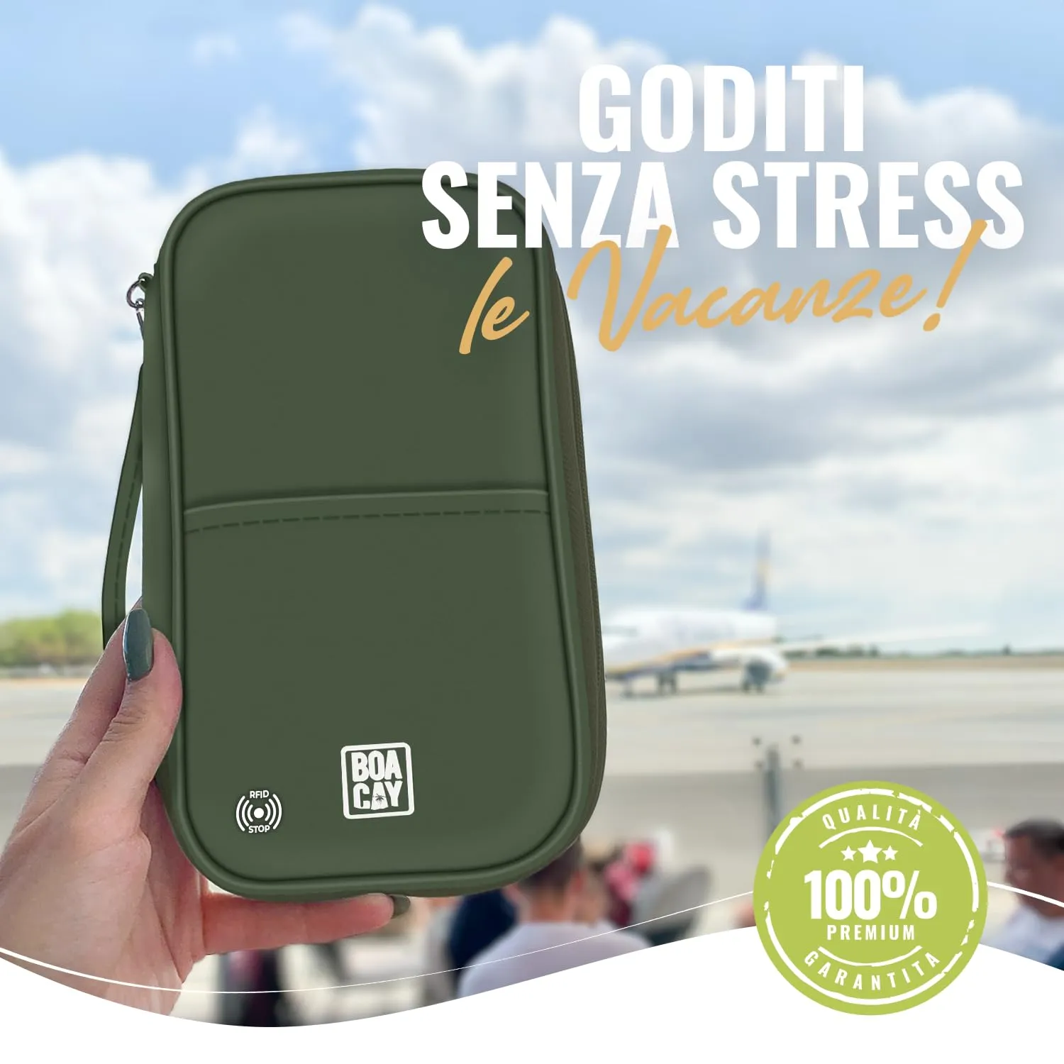 BOACAY Porta Passaporto per Famiglia con RFID e Organizer Impermeabile per Documenti, Biglietti e Carte - immagine 7