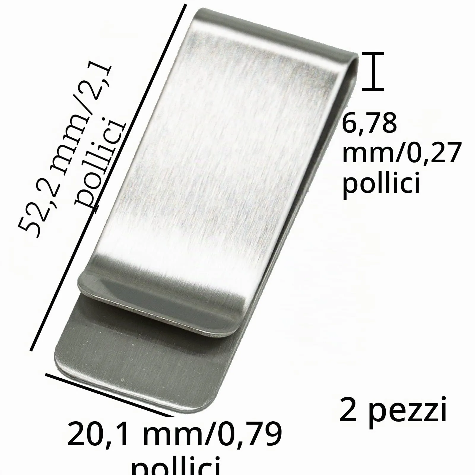 SZCXDKJ Fermasoldi in Acciaio Inox, Confezione da 2, Argento - immagine 2