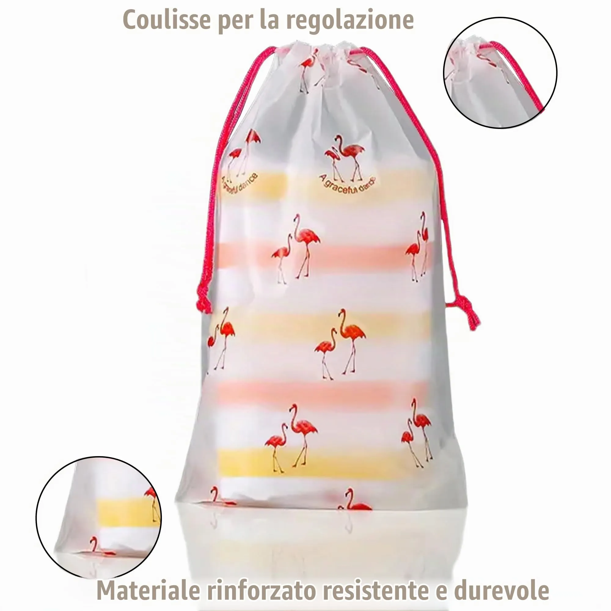 Dantolo Borsa Porta Scarpe da Viaggio, 30 Pezzi, Impermeabile e Antipolvere con Coulisse, 3 Misure - immagine 4
