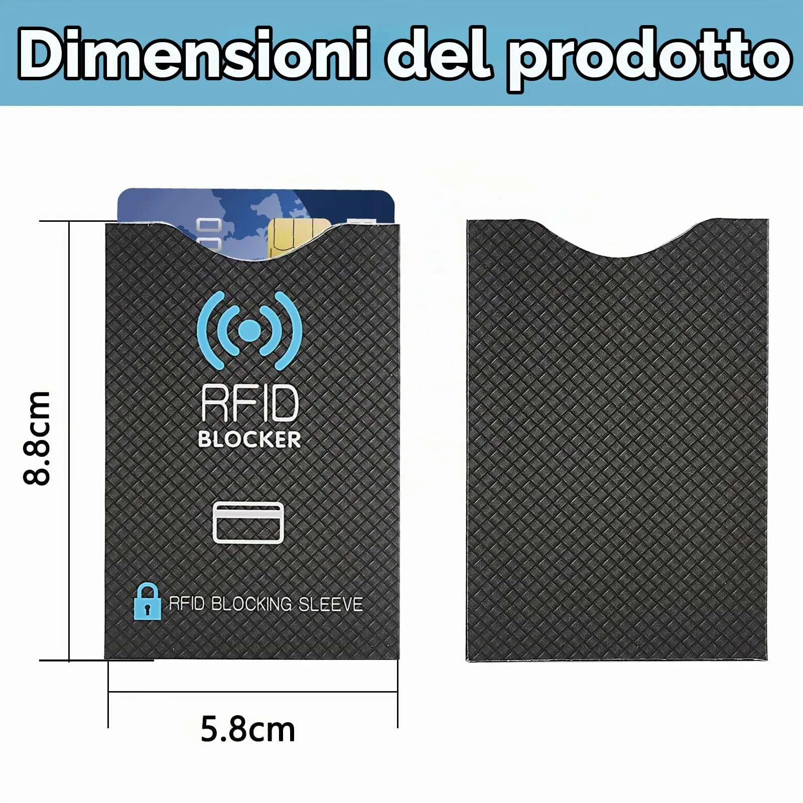 Lrocotanc Cover protettive RFID-NFC per carte di credito, bancomat e d'identità, confezione da 10 pezzi - immagine 2
