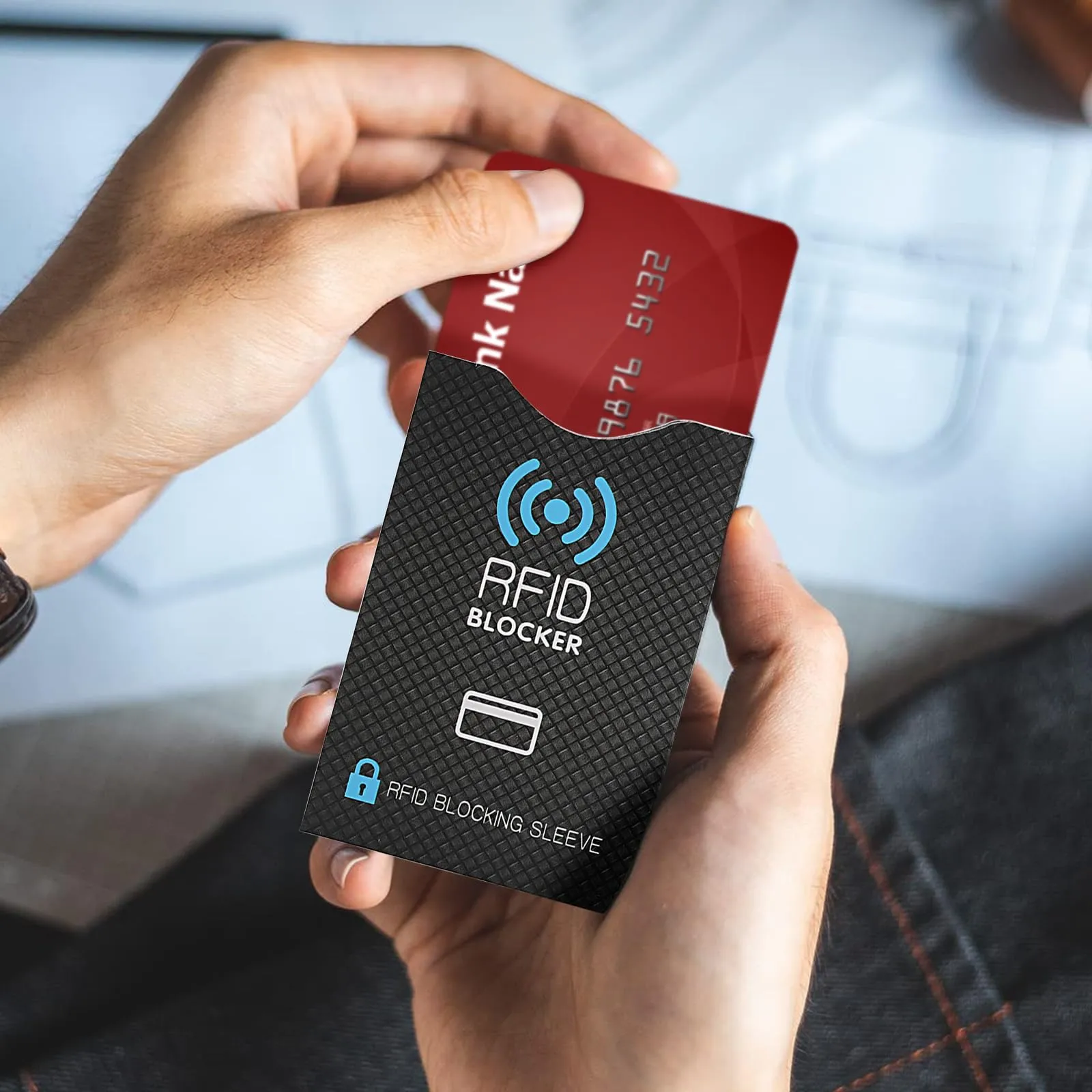 Lrocotanc Cover protettive RFID-NFC per carte di credito, bancomat e d'identità, confezione da 10 pezzi - immagine 5