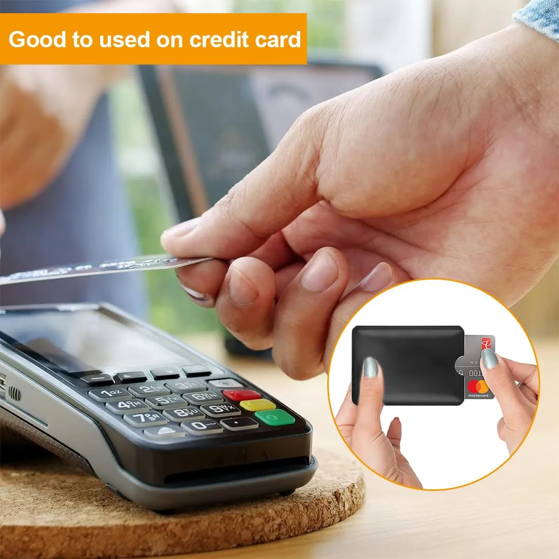 WJRQD RFID Blocking Credit Card Sleeves, 5 PCS, Black - immagine 4