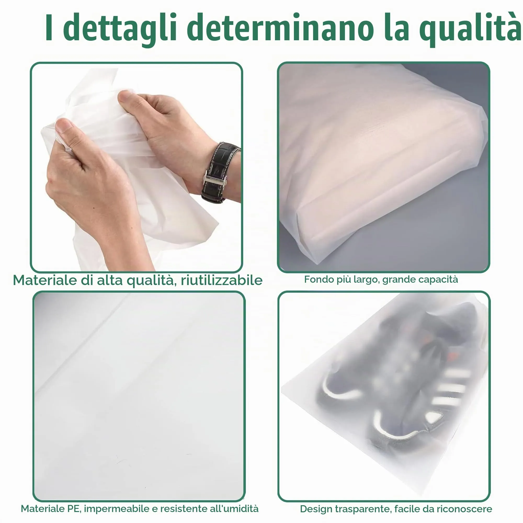 Dantolo Borsa Porta Scarpe da Viaggio Impermeabile e Antipolvere con Coulisse, 40x30cm, 15 Pezzi - immagine 3