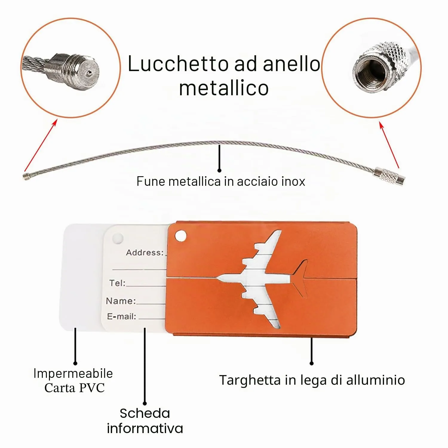 peiqiup Cinghie per Valigia con Etichette, 2 Pezzi, 5 x 200cm, Arancione - immagine 4