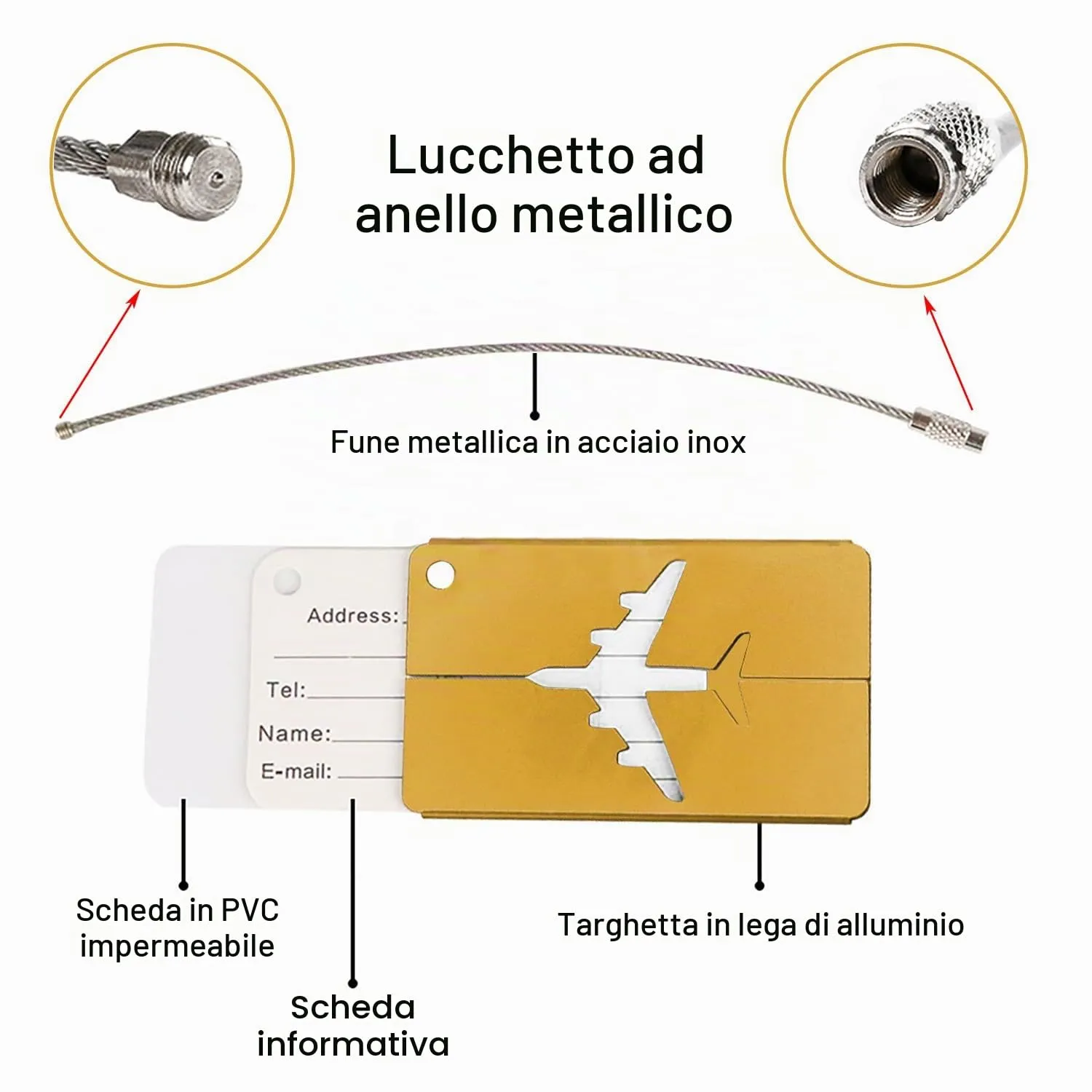 peiqiup Cinghia per valigia con etichette identificative, 2 pezzi, 5 x 200cm, Giallo - immagine 4