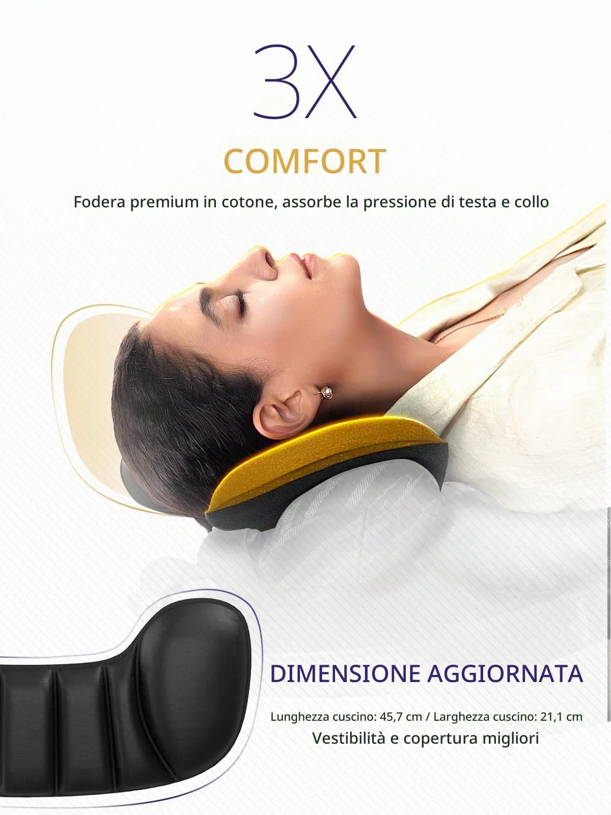 Bonairest Cuscino da Viaggio e da Collo per Aereo, Premium, Nero - immagine 6