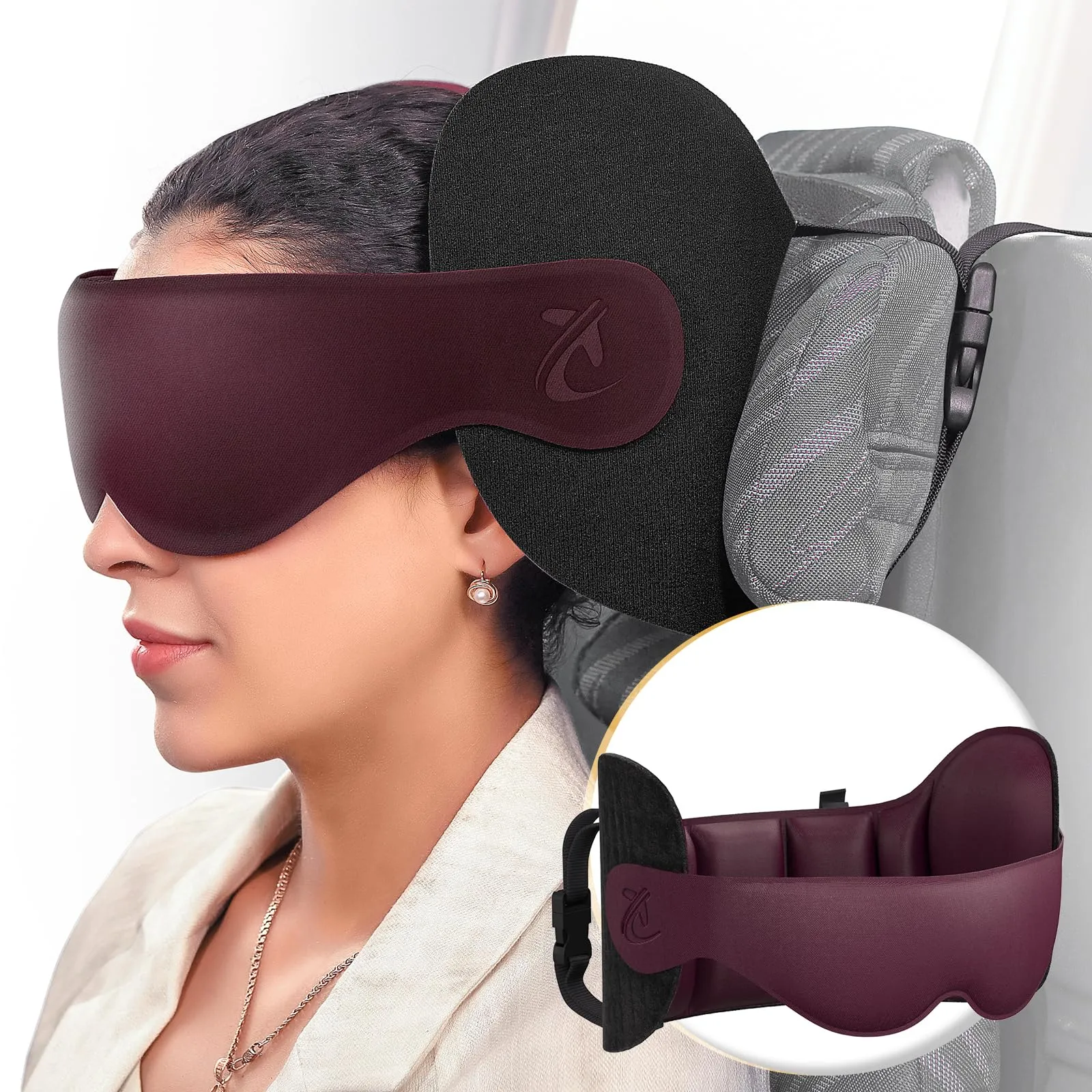 Bonairest Cuscino da Viaggio per Collo e Aereo, Premium, Rosso - immagine 1
