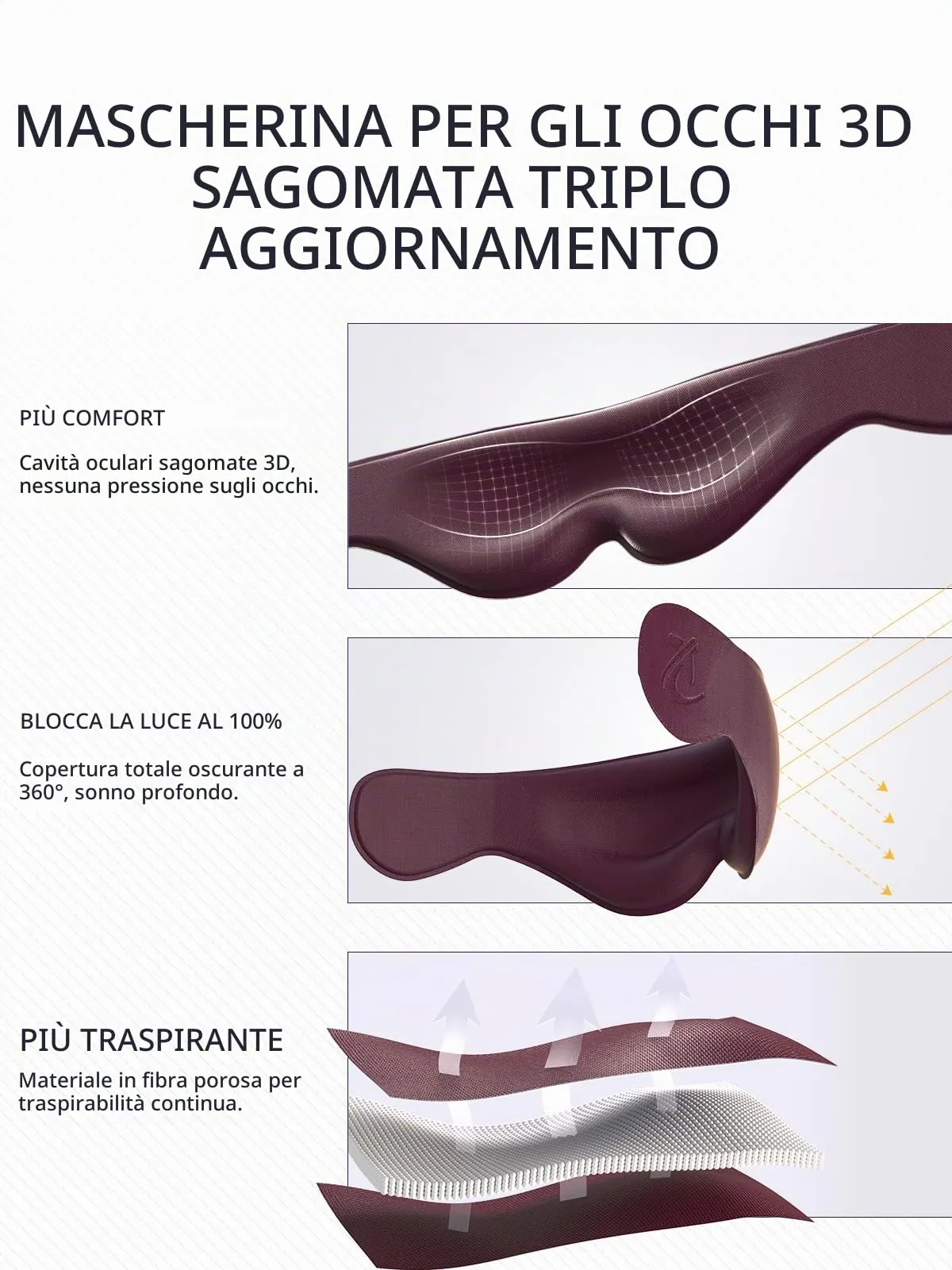 Bonairest Cuscino da Viaggio per Collo e Aereo, Premium, Rosso - immagine 4