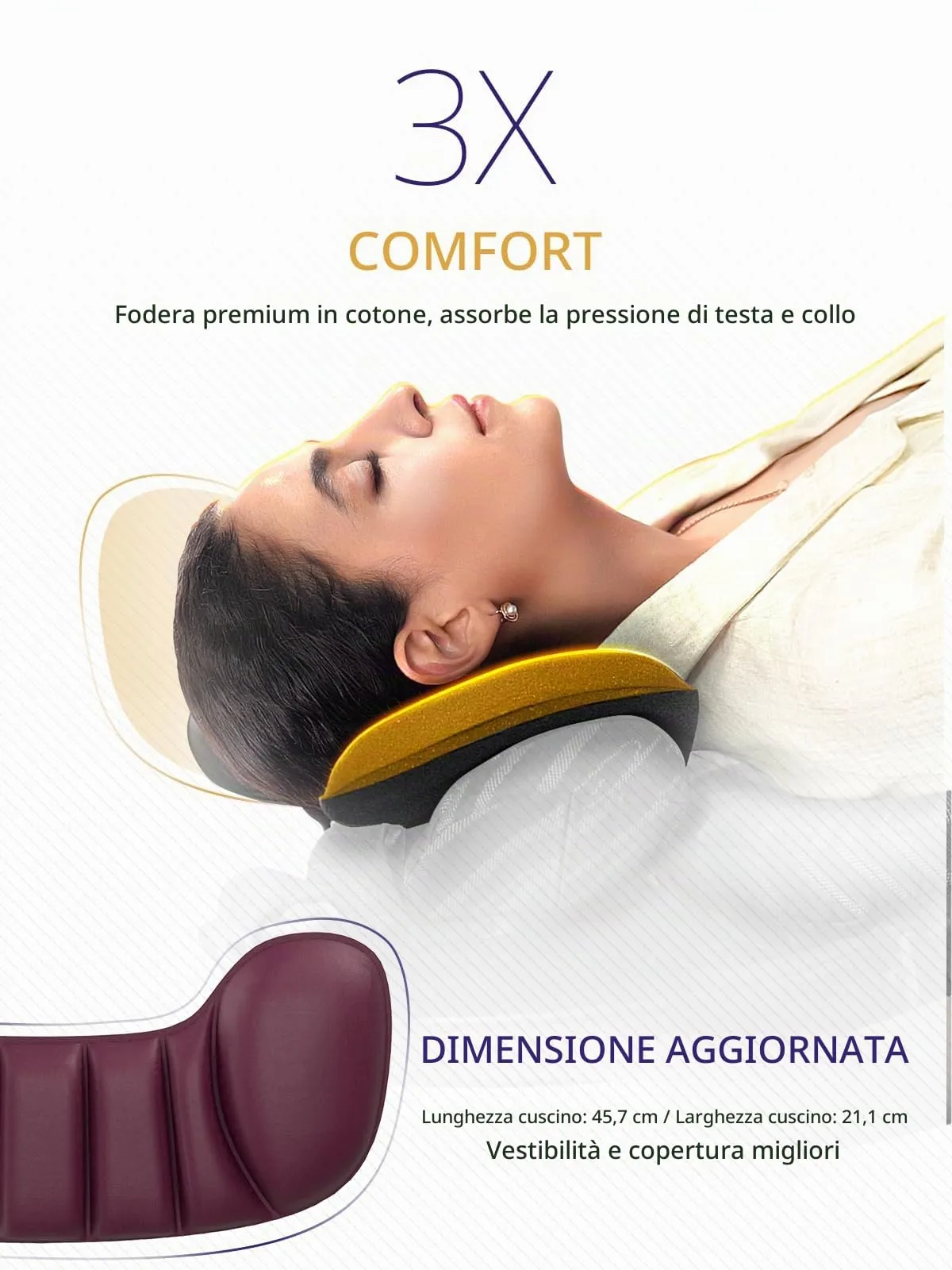 Bonairest Cuscino da Viaggio per Collo e Aereo, Premium, Rosso - immagine 6