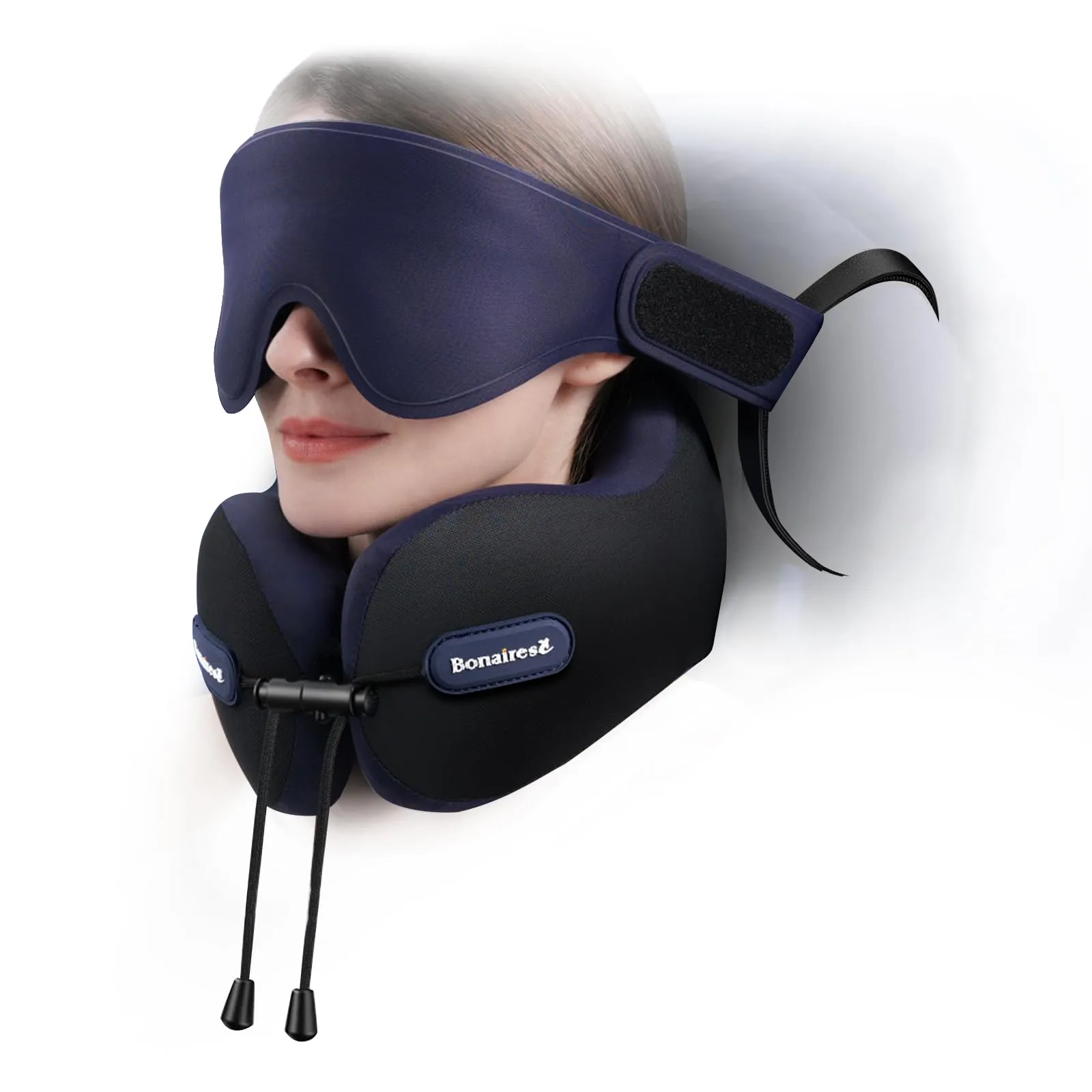 Bonairest Cuscino da Viaggio per Aereo con Mascherina e Fascia di Supporto - immagine 1