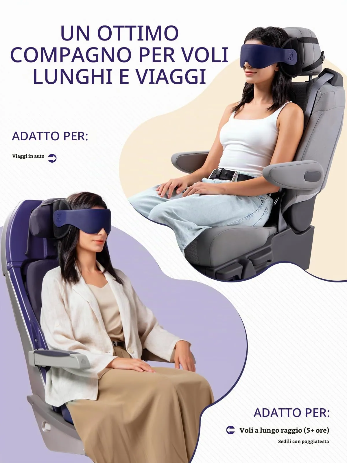 Bonairest Cuscino da Viaggio B02 con Mascherina 3D per Dormire - immagine 6