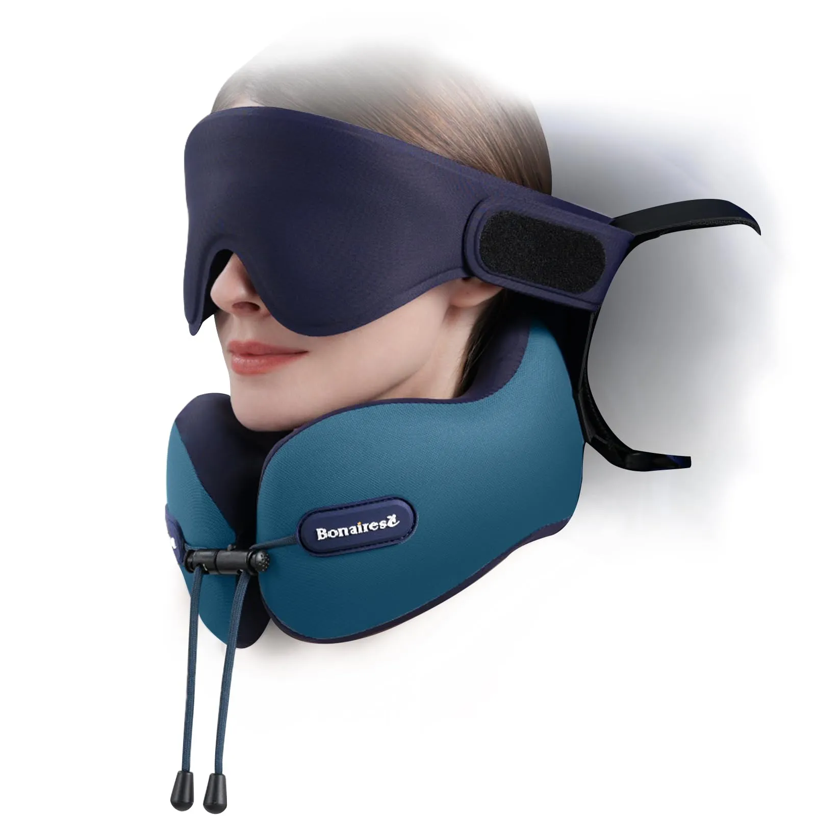 Bonairest Cuscino da Viaggio per Aereo con Mascherina e Fascia di Supporto - immagine 1