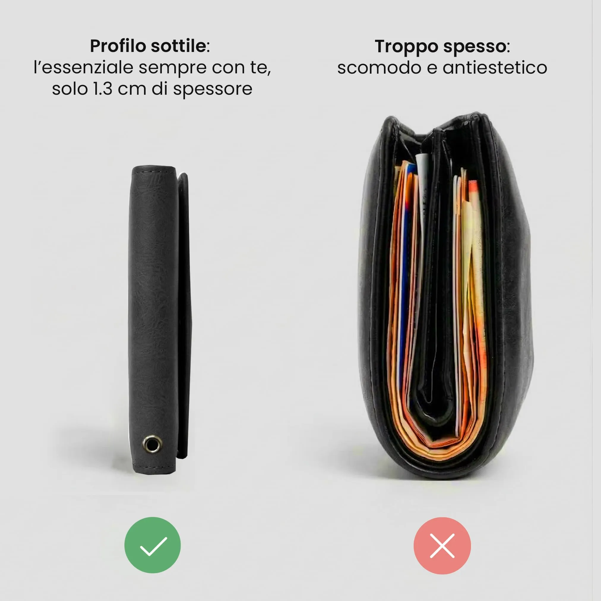 TECHMADE Portafoglio MagSafe con Adattatore Magnetico, Tripla Tasca per 6 Carte e Banconote, Blocco RFID, Nero - immagine 7