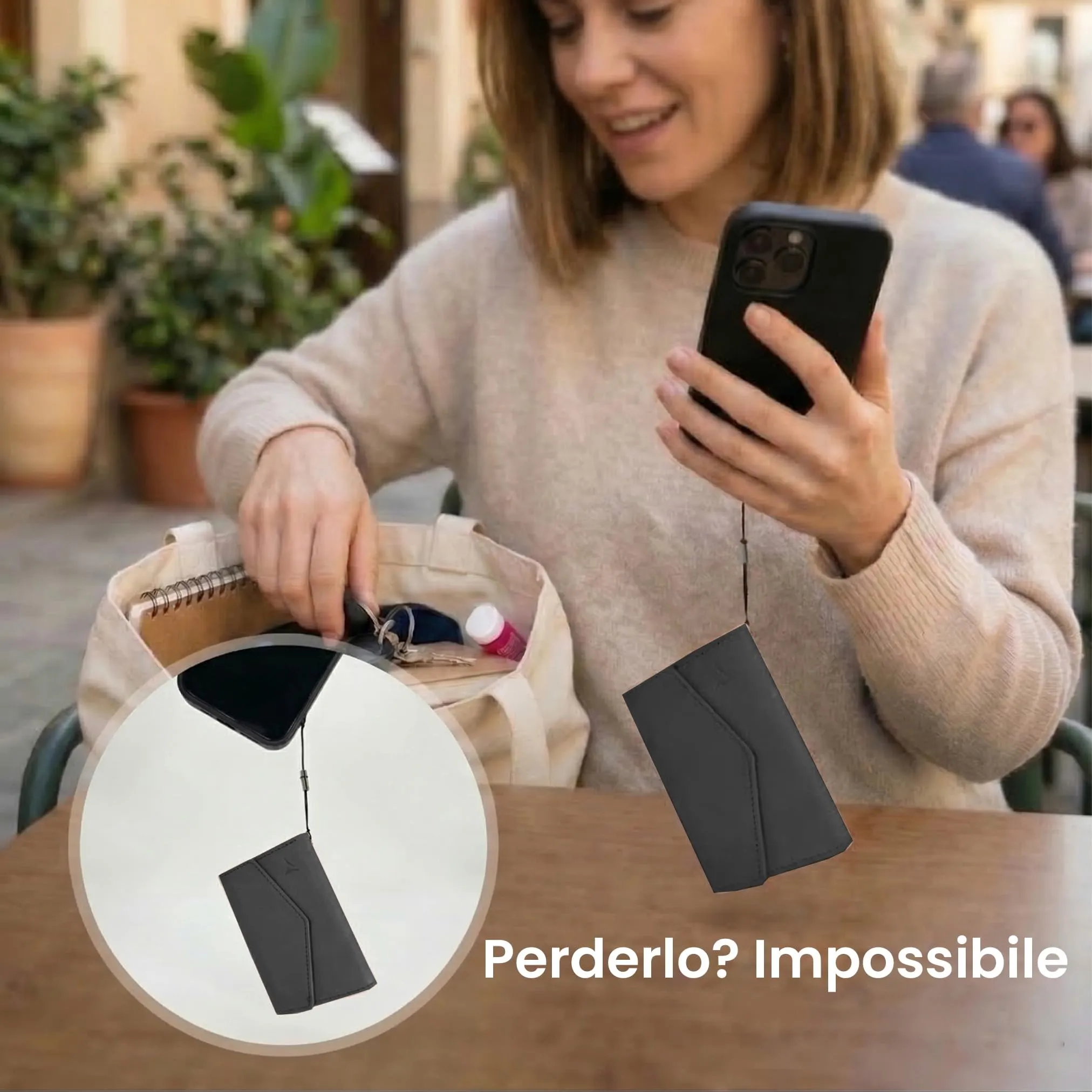 TECHMADE Portafoglio MagSafe con Adattatore Magnetico, Tripla Tasca per 6 Carte e Banconote, Blocco RFID, Nero - immagine 10