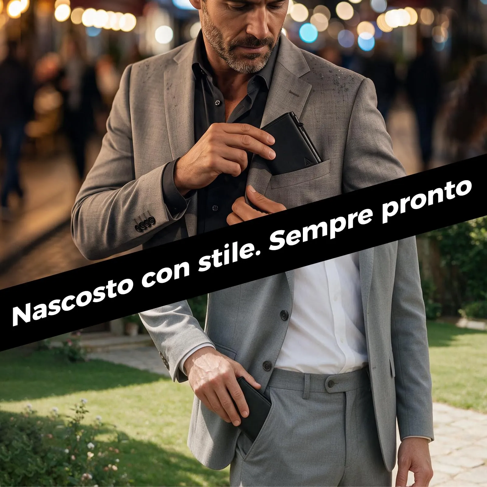 Autreykorn Portafoglio Uomo Slim RFID Porta Carte, Nero - immagine 6