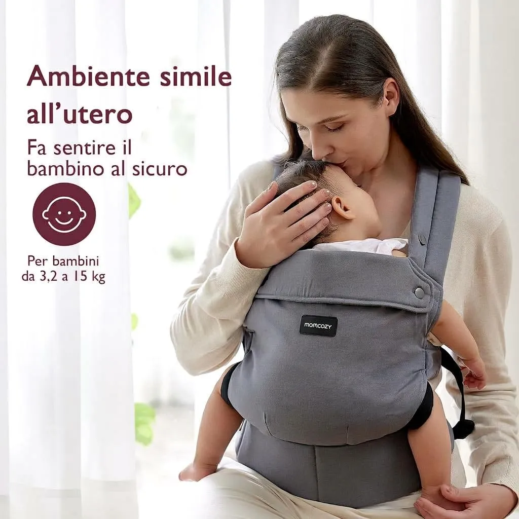 Momcozy Marsupio in Cotone, Grigio - immagine 3