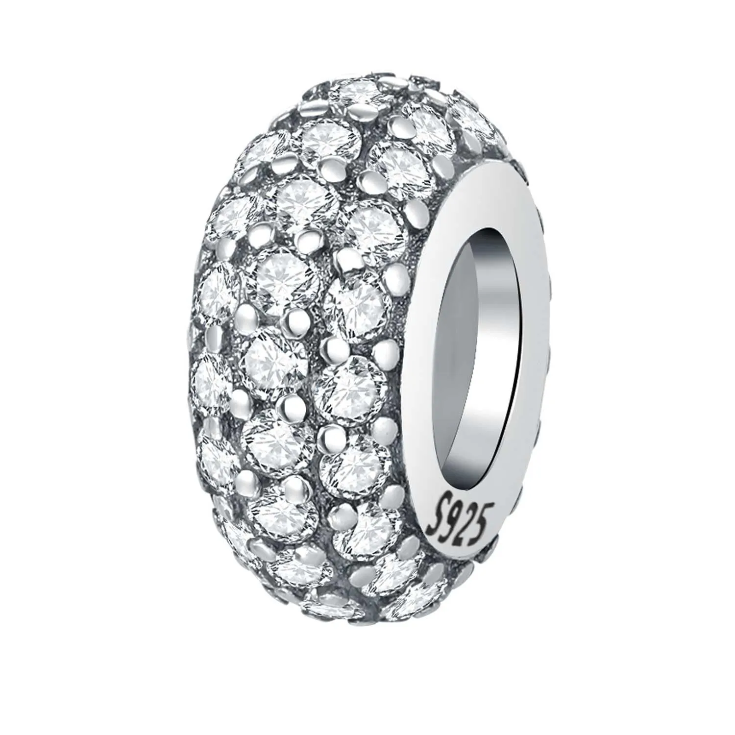 PANPOKI Set di 2 Ciondoli Lettera Farfalla in Argento Sterling 925 con Perle Spaziatrici in Zirconia Cubica Pavé - immagine 2