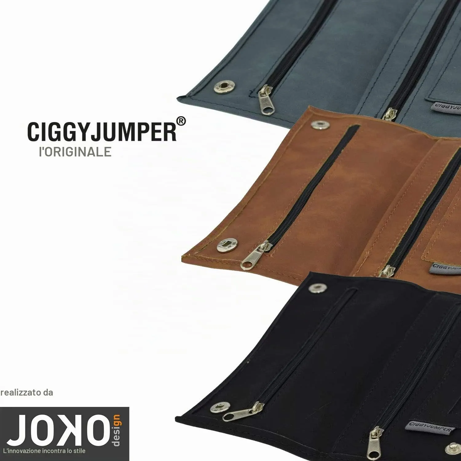 Ciggy Jumper Portatabacco in similpelle effetto vintage nero singolo - immagine 7