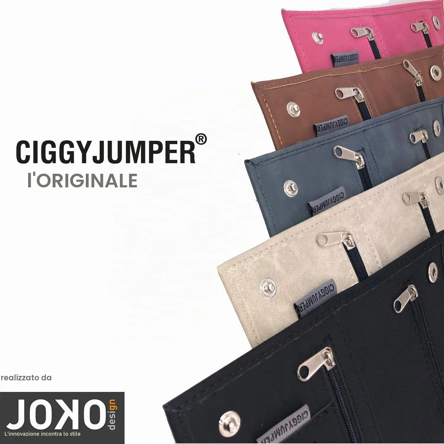 Ciggy Jumper Portatabacco in Similpelle Effetto Vintage, Nero Doppio - immagine 7