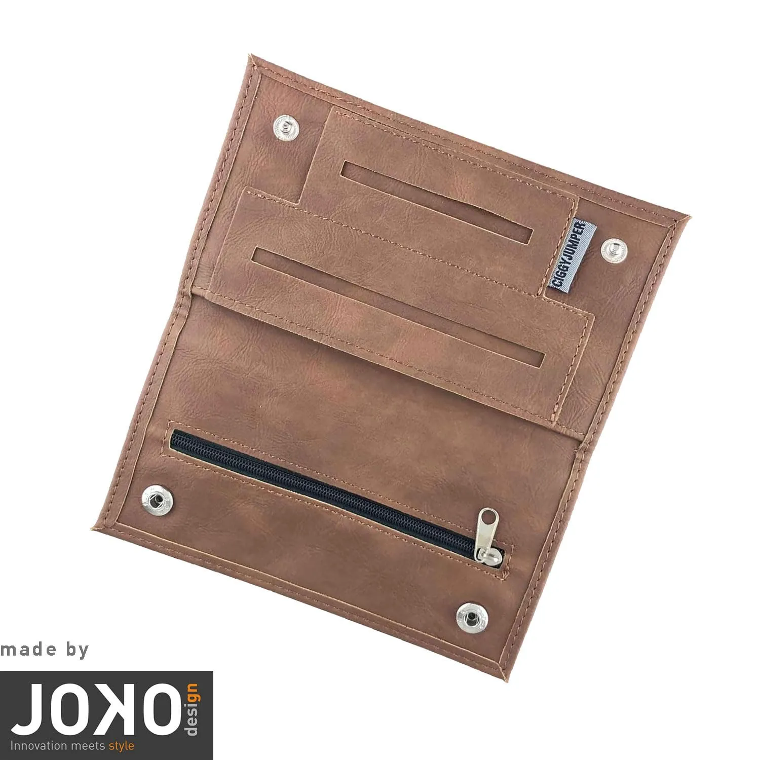 Ciggy Jumper Portatabacco in similpelle effetto vintage, Cognac Lungo - immagine 3