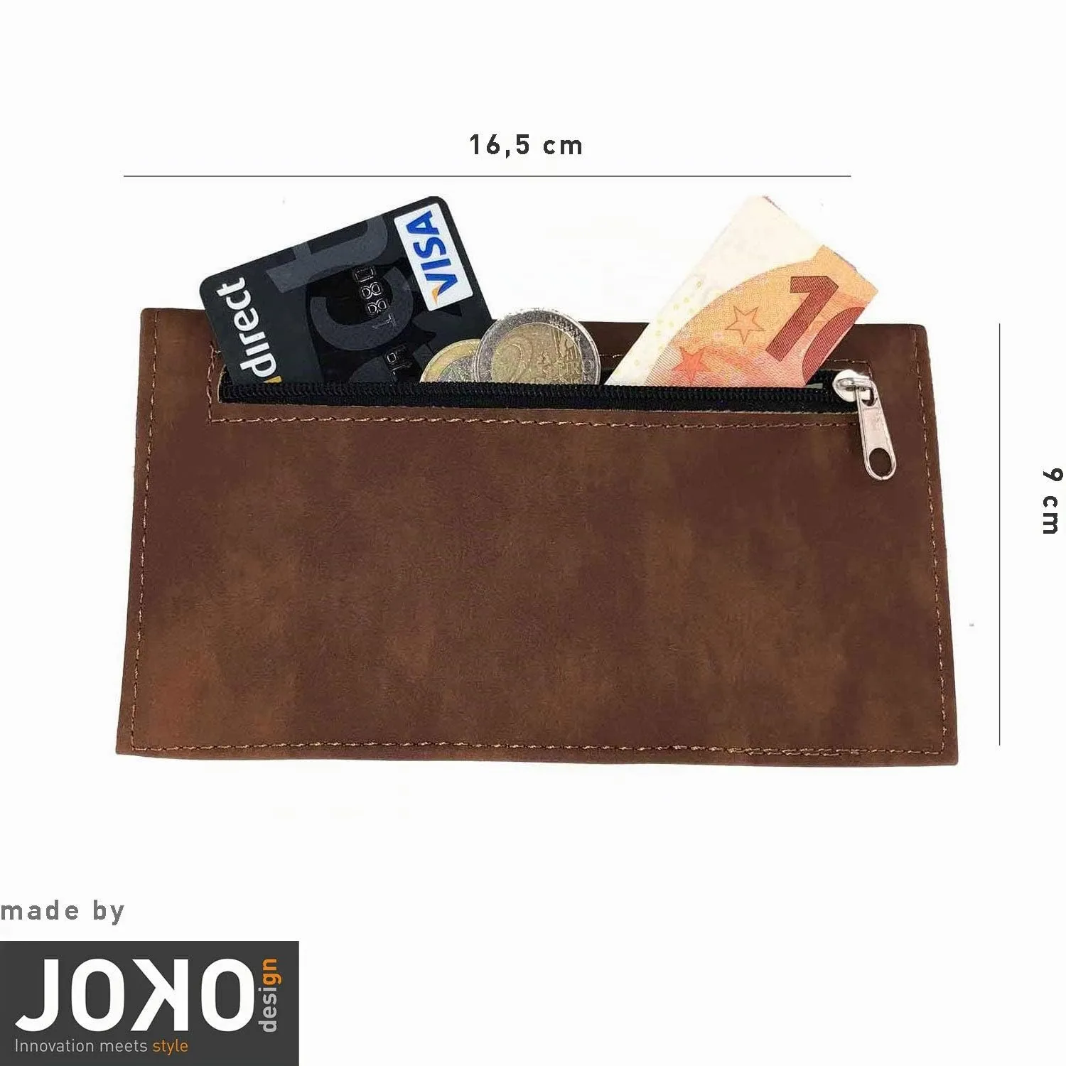 Ciggy Jumper Portatabacco in similpelle effetto vintage, Cognac Lungo - immagine 5