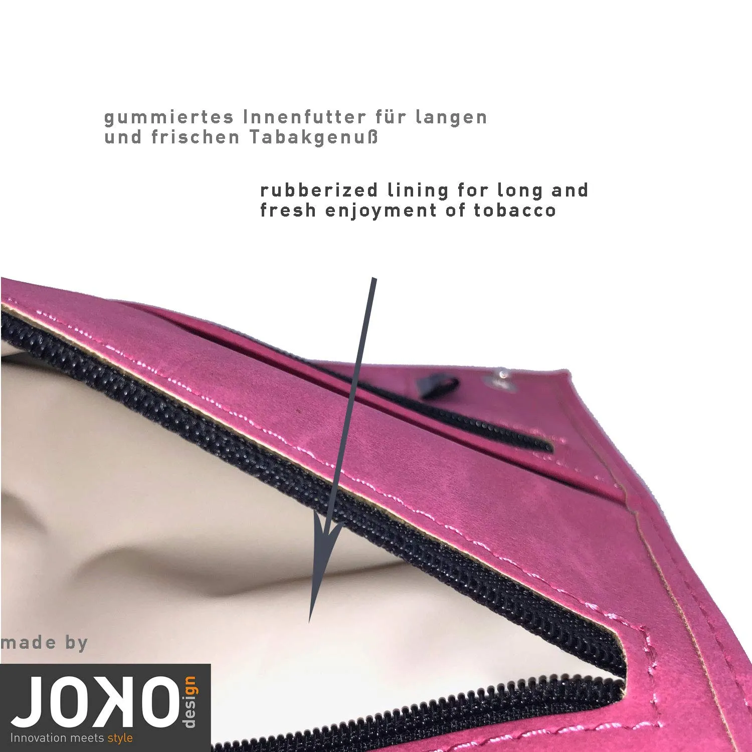 Ciggy Jumper Portatabacco in similpelle effetto vintage, rosa doppio - immagine 4