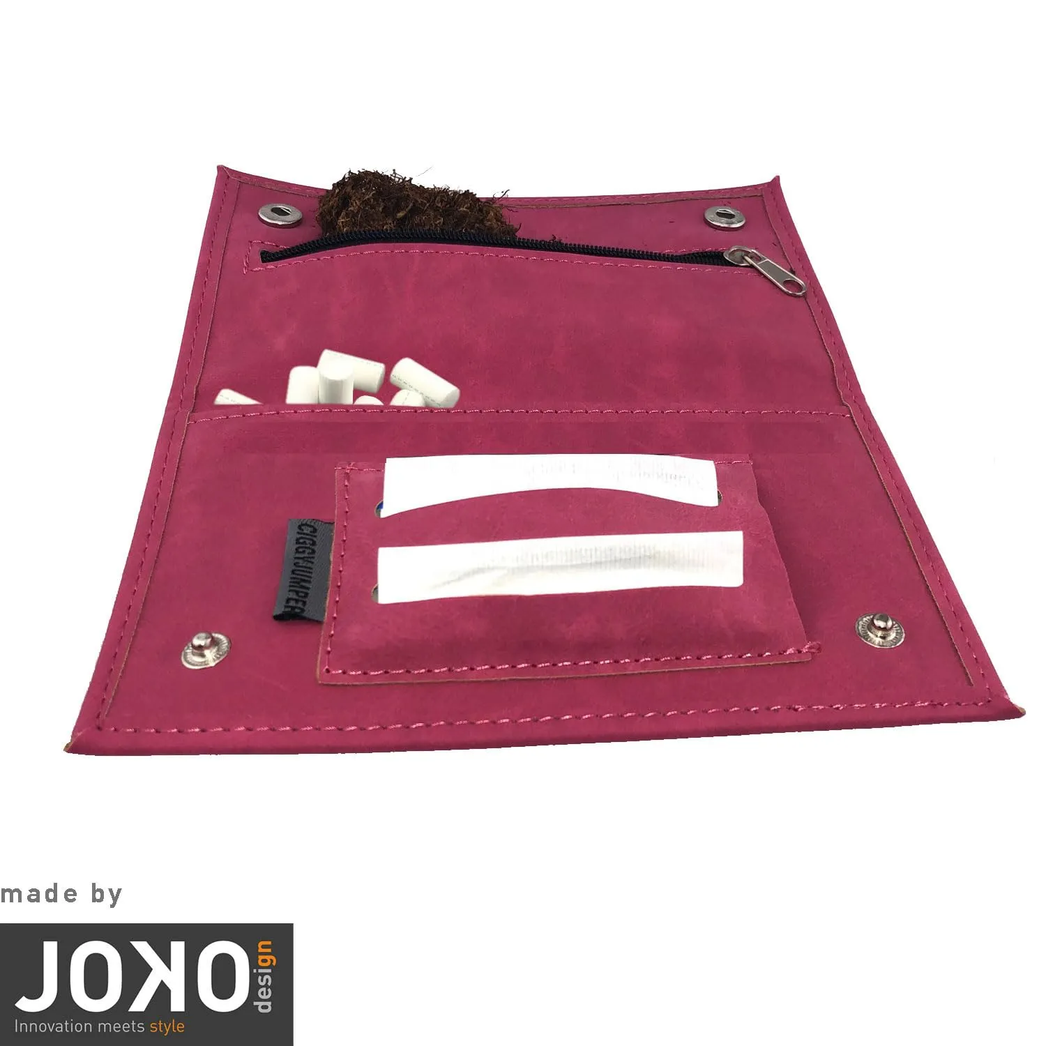 Ciggy Jumper Portatabacco in similpelle effetto vintage, rosa doppio - immagine 6
