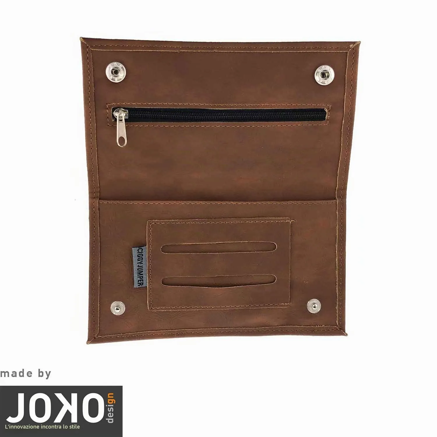 Ciggy Jumper Portatabacco in Similpelle Effetto Vintage, Cognac Doppio - immagine 3