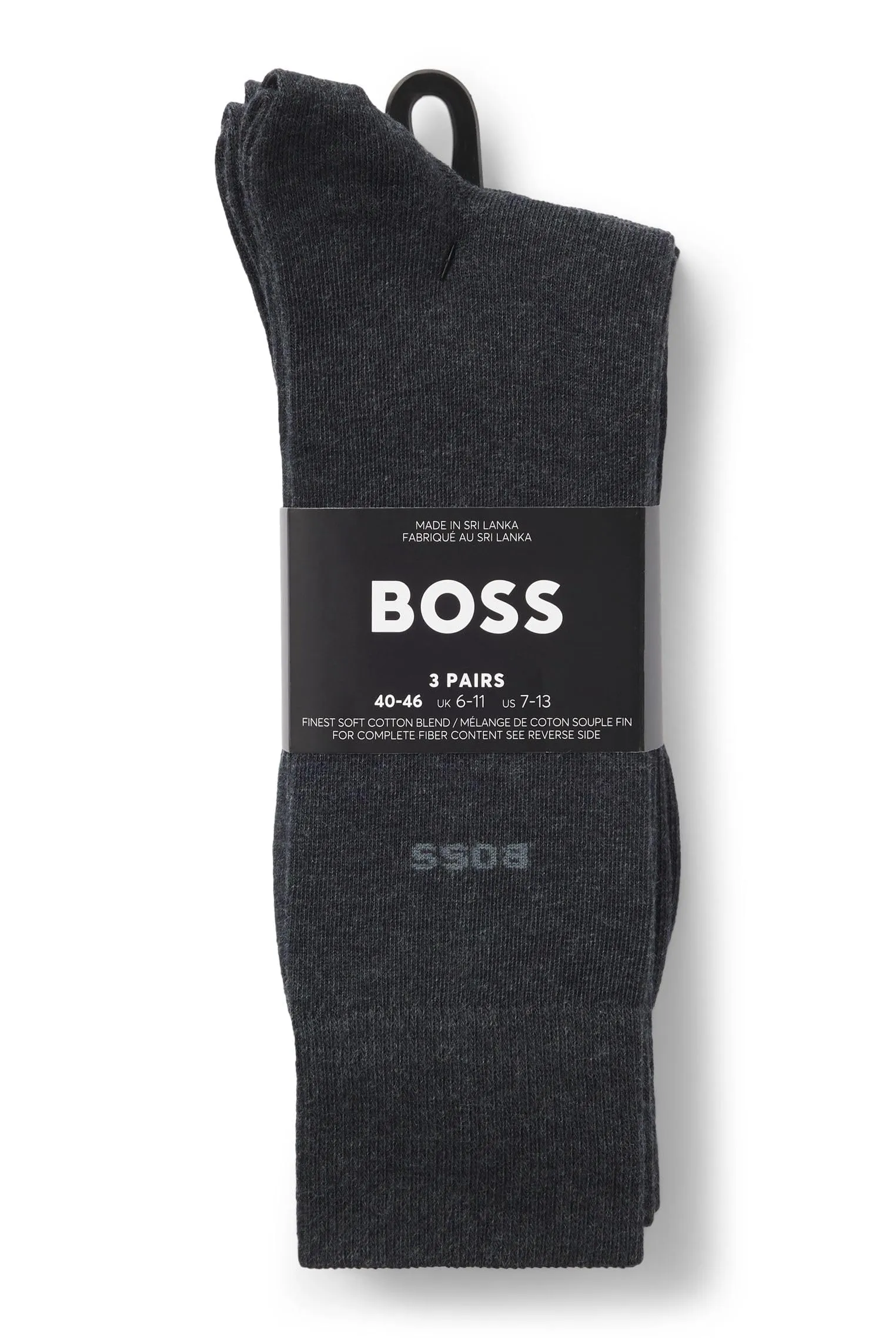 BOSS Regular Socks, Charcoal12, 43-46 - immagine 3