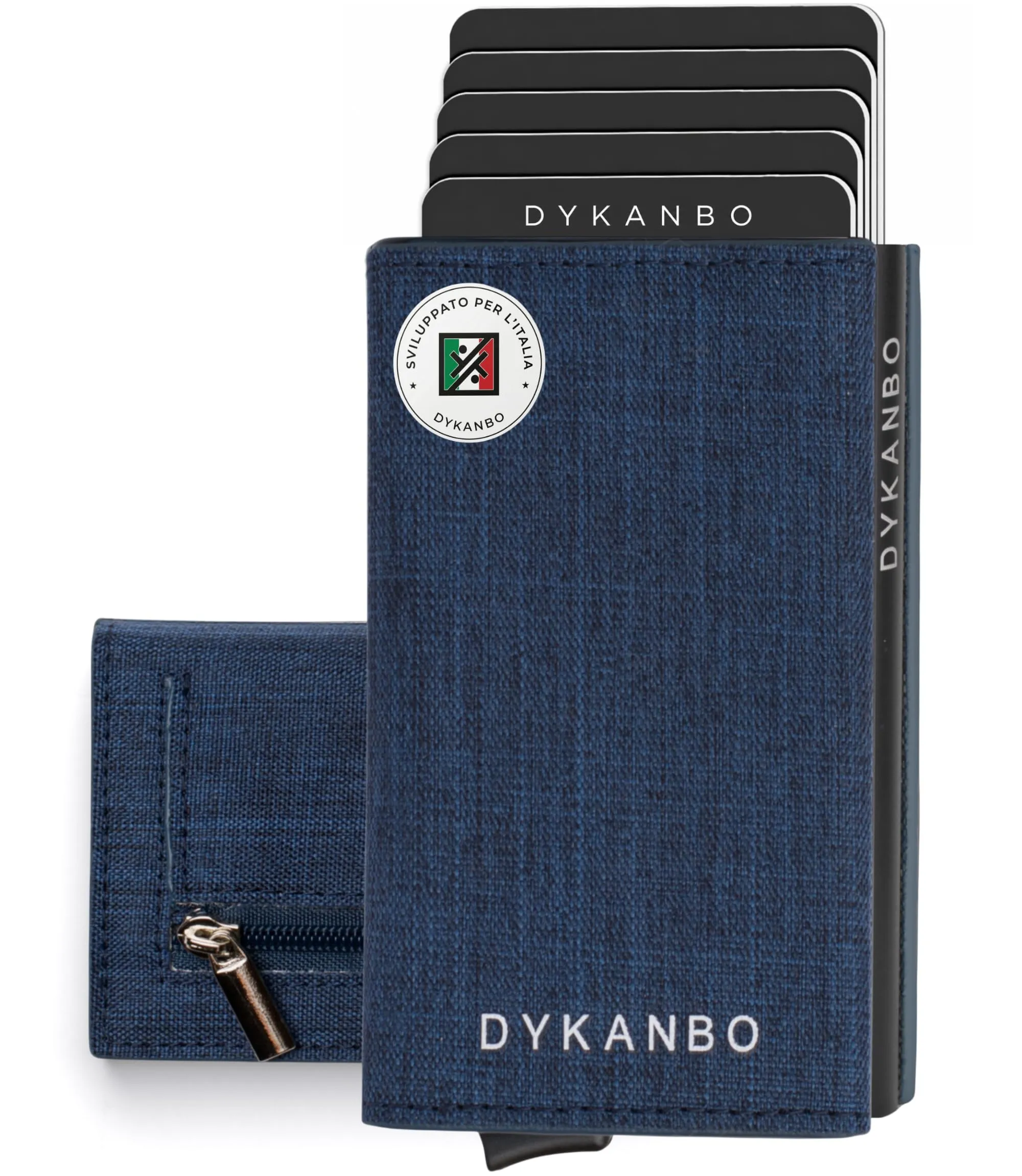 DYKANBO Portafoglio Uomo Slim con Sistema Pop-Up e Protezione RFID, Portacarte con Portamonete e Chiusura Magnetica - immagine 1